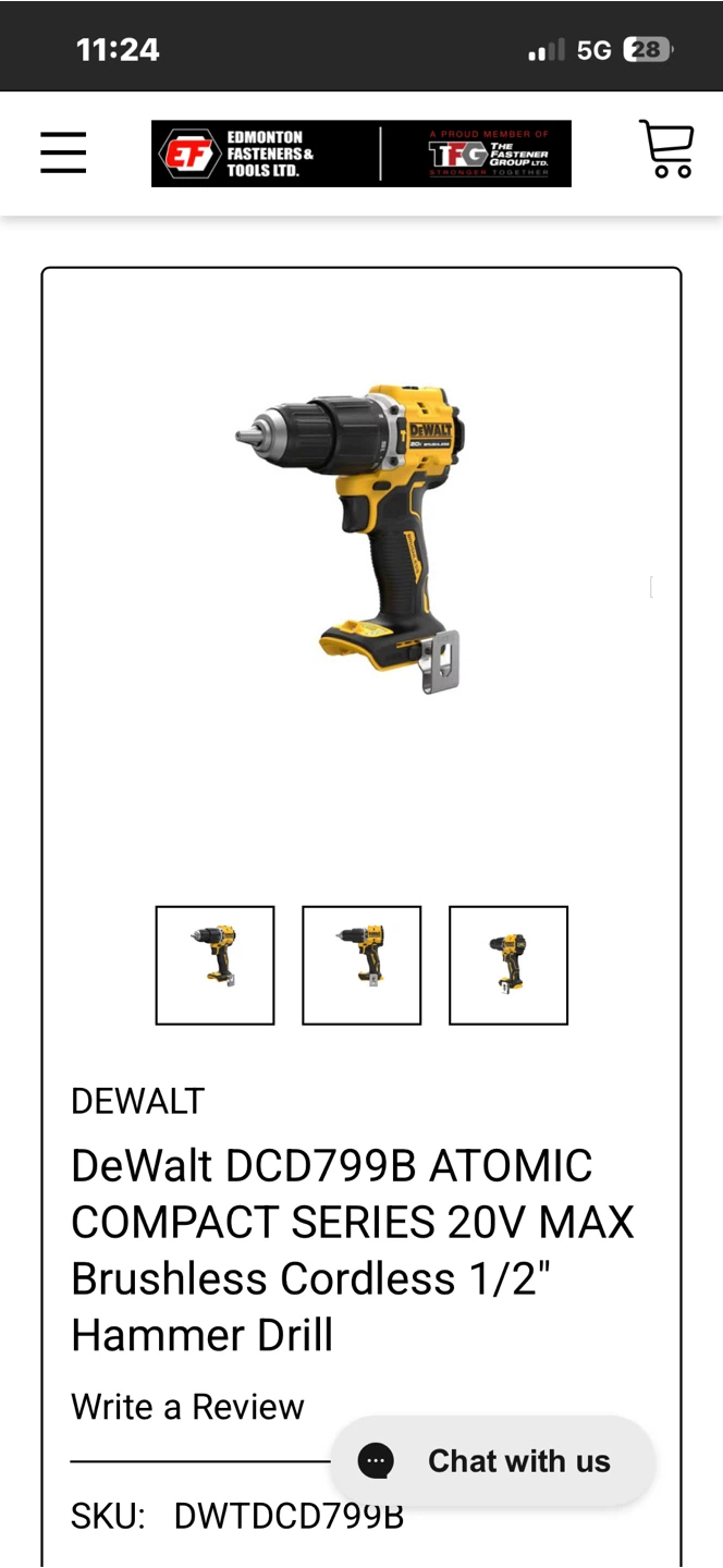 DeWalt with 5amp battery  20V Brushless Cordless Hammer Drill