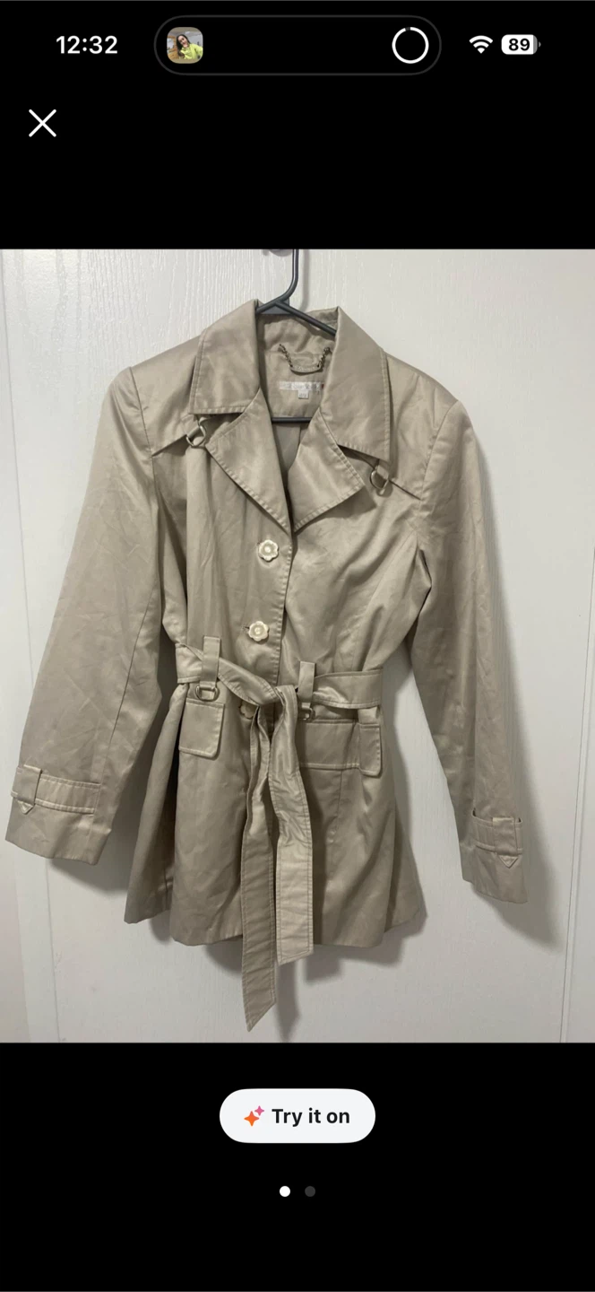 Women's Tan Trench Coat with Belt