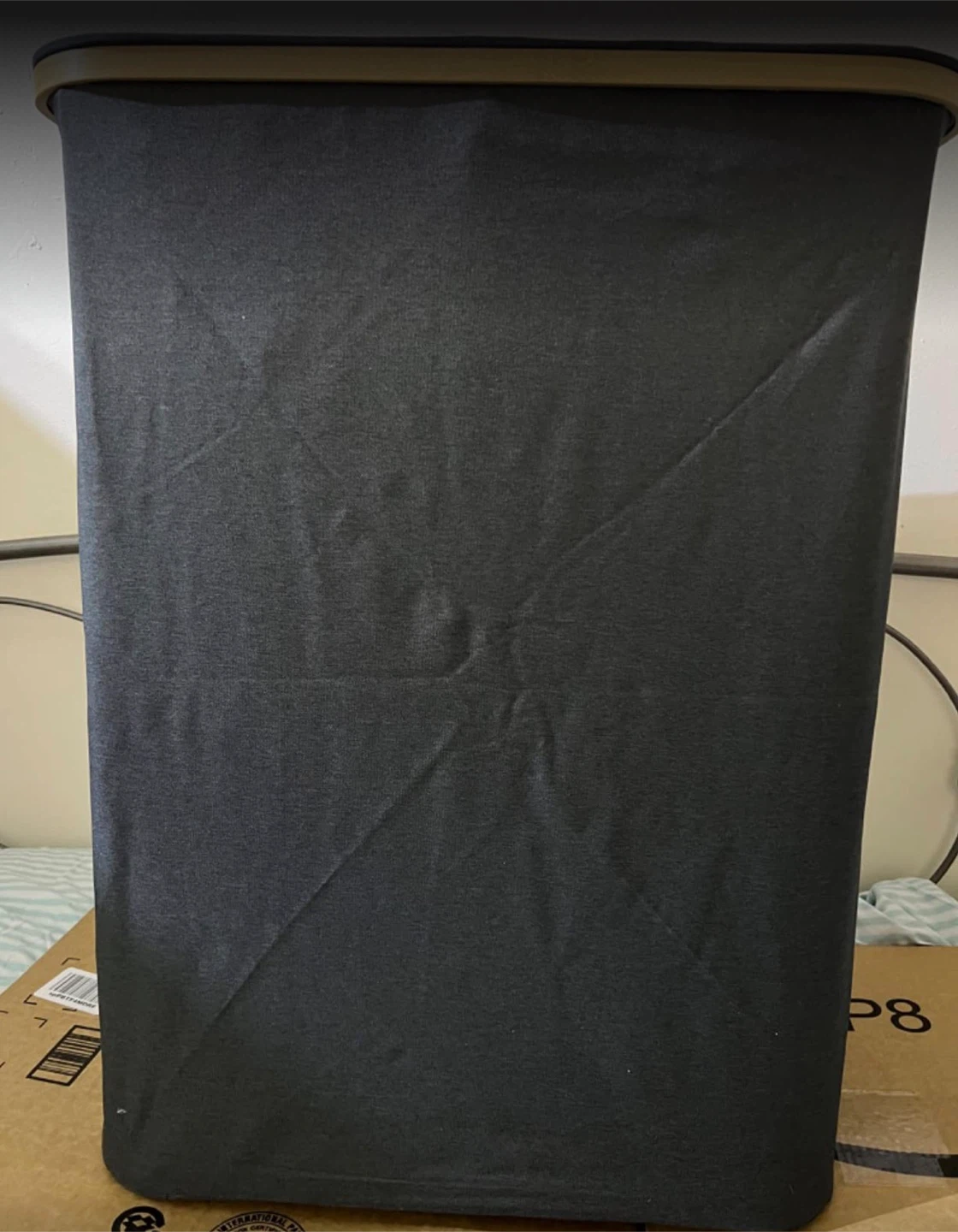 🧡 Large Laundry Hamper with Lid, Dark Grey - photo 2