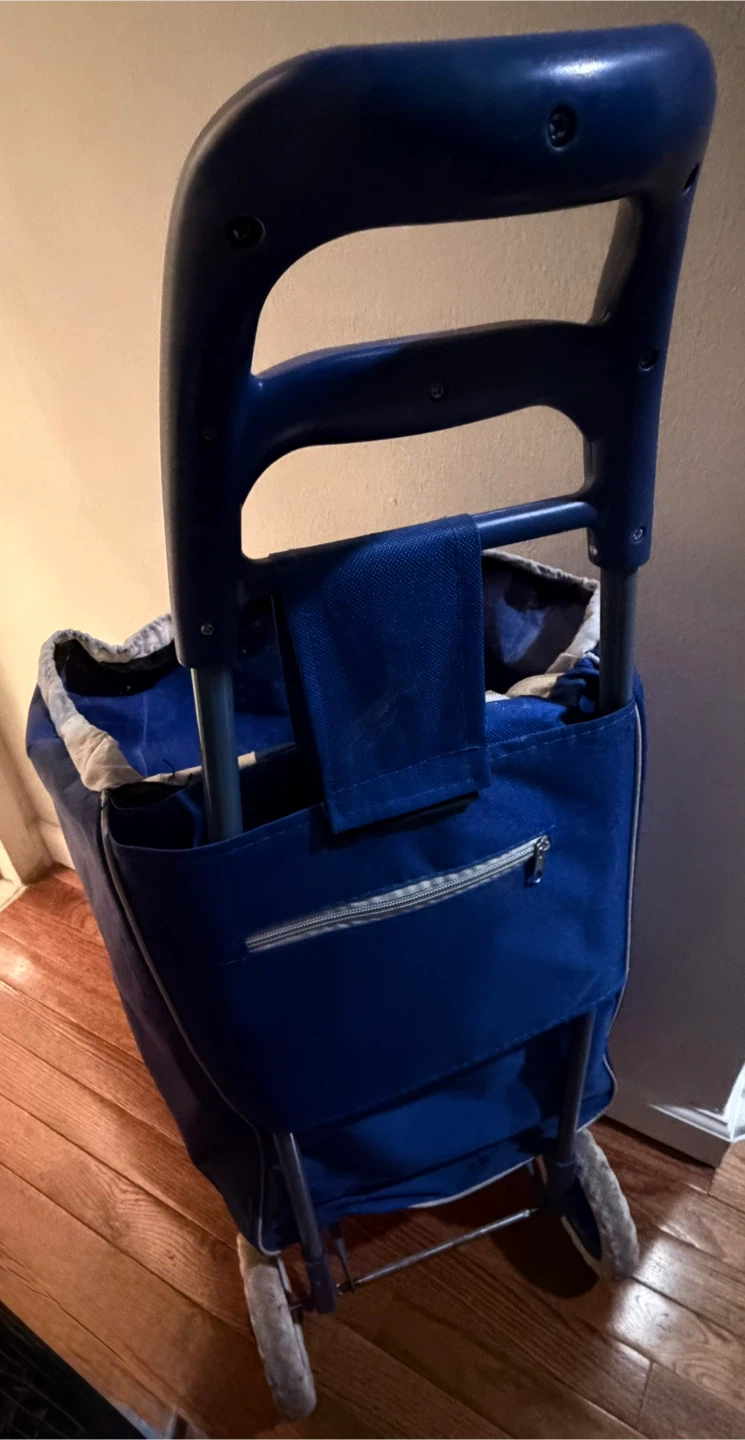 🧡Blue Rolling Shopping Cart Trolley - photo 2