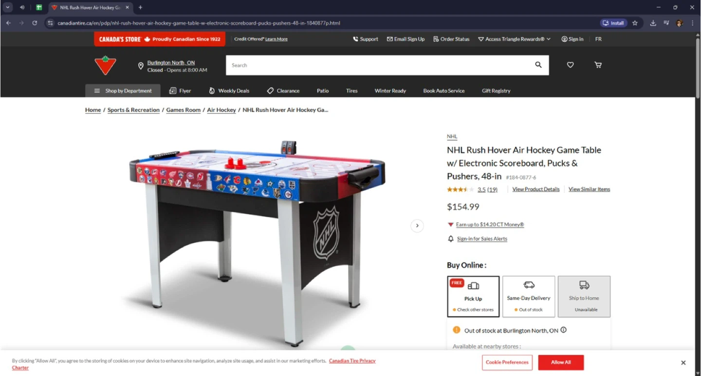NHL 48 in. Hover Hockey Table - photo 2