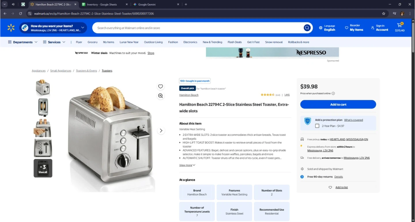 Hamilton Beach 2-Slice Stainless Steel Toaster - photo 2