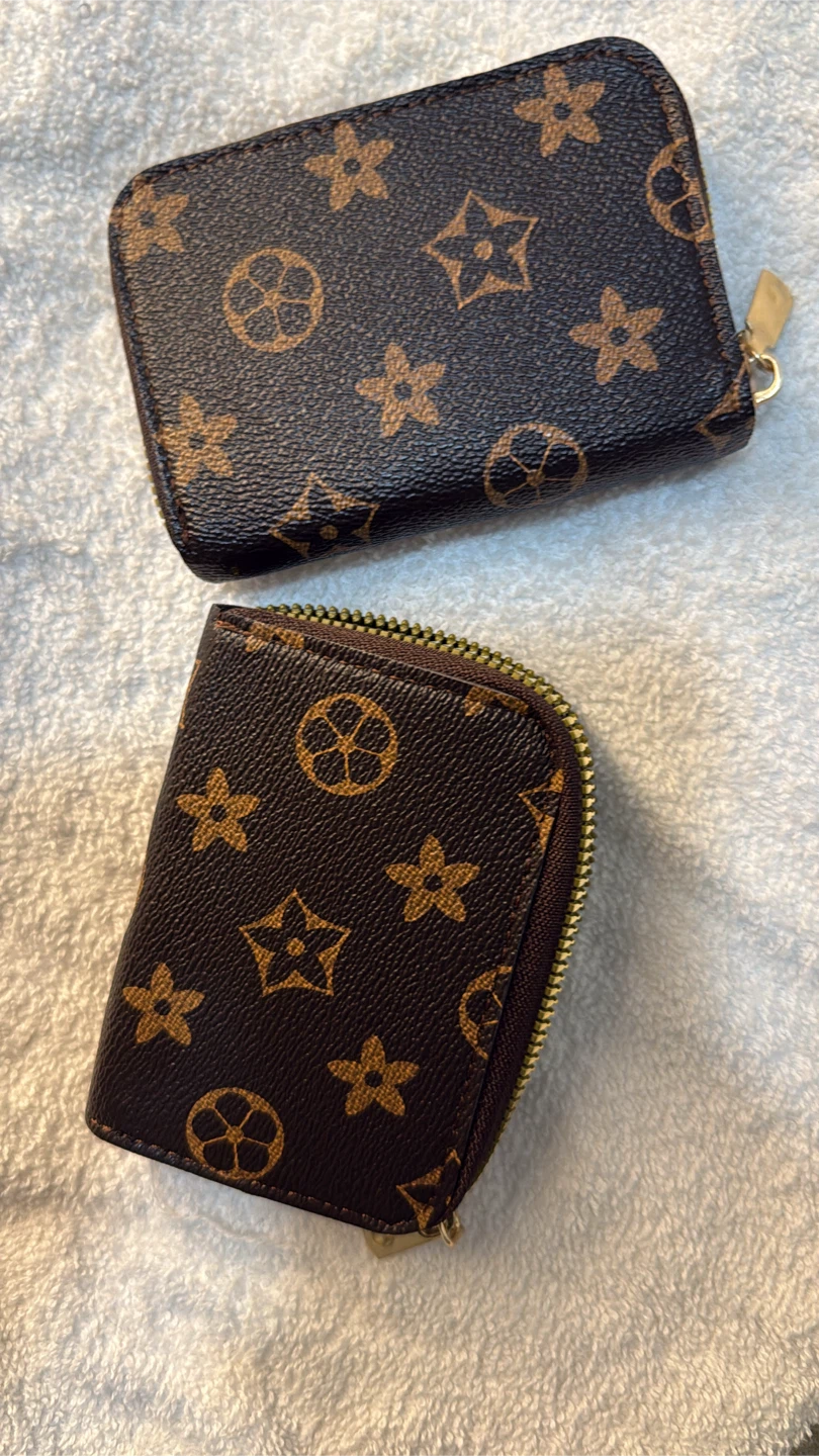 Brown Monogram Print Card Holder Wallet - photo 2