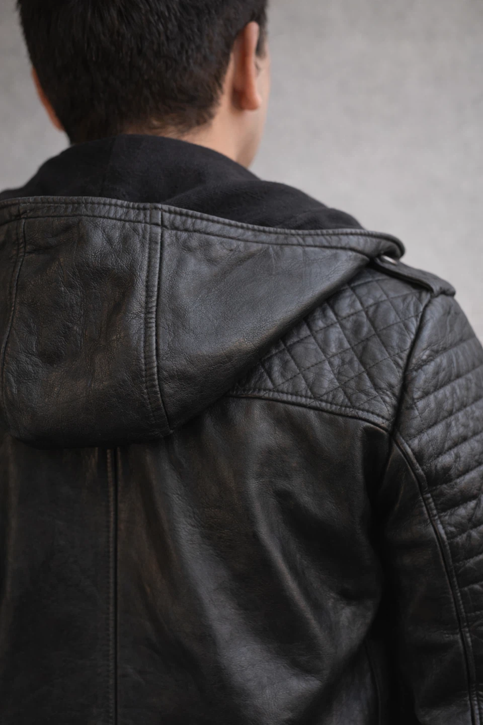 Genuine Leather Biker Jacket  – Premium Quality – Size M - photo 5
