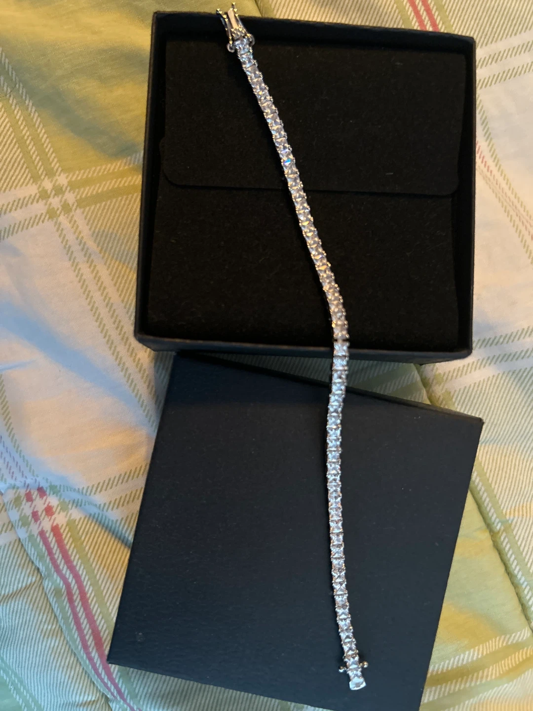 White Tennis Bracelet with Clear Stones