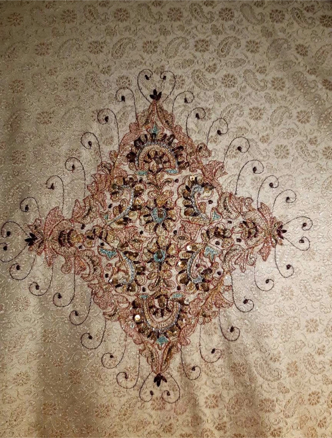 Embroidered Sherwani with Turban and Scarf - photo 3