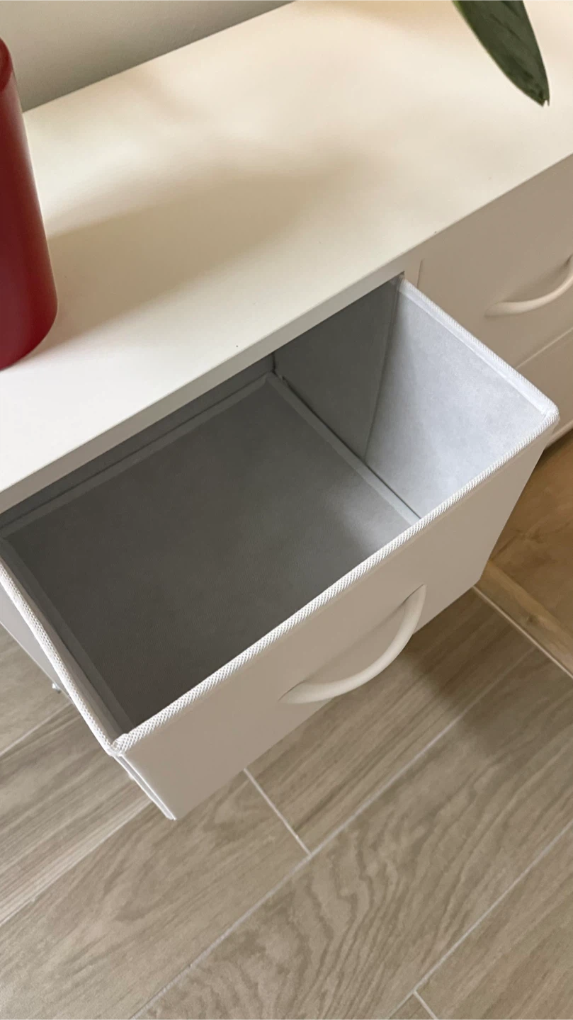 White 5-Drawer Fabric Dresser - photo 2