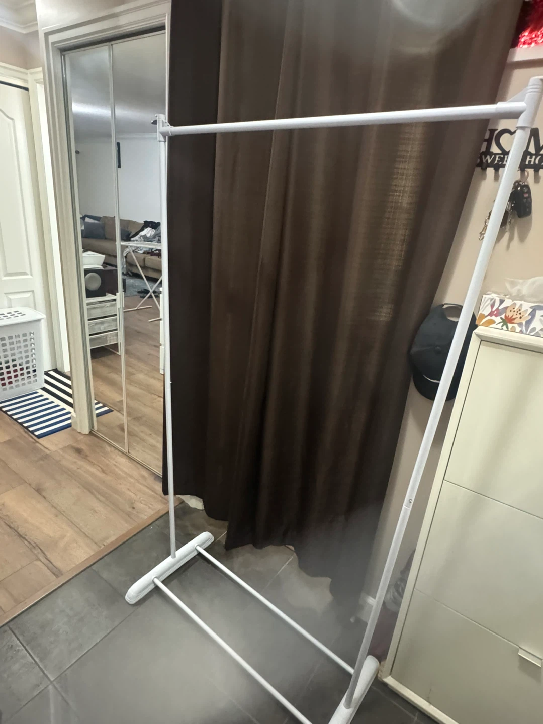 White Metal Clothes Rack