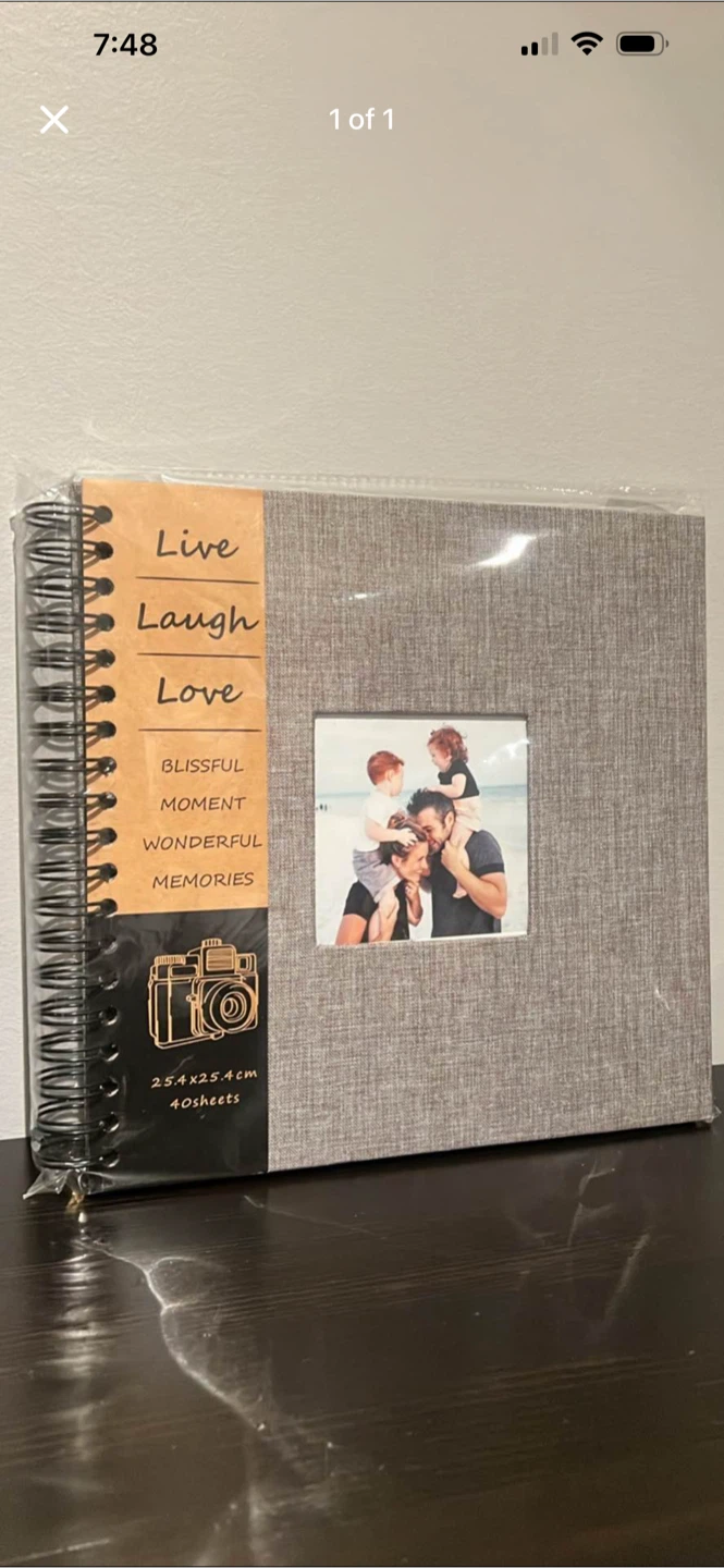 Grey Linen Photo Album 25.4x25.4 cm 40 Sheets