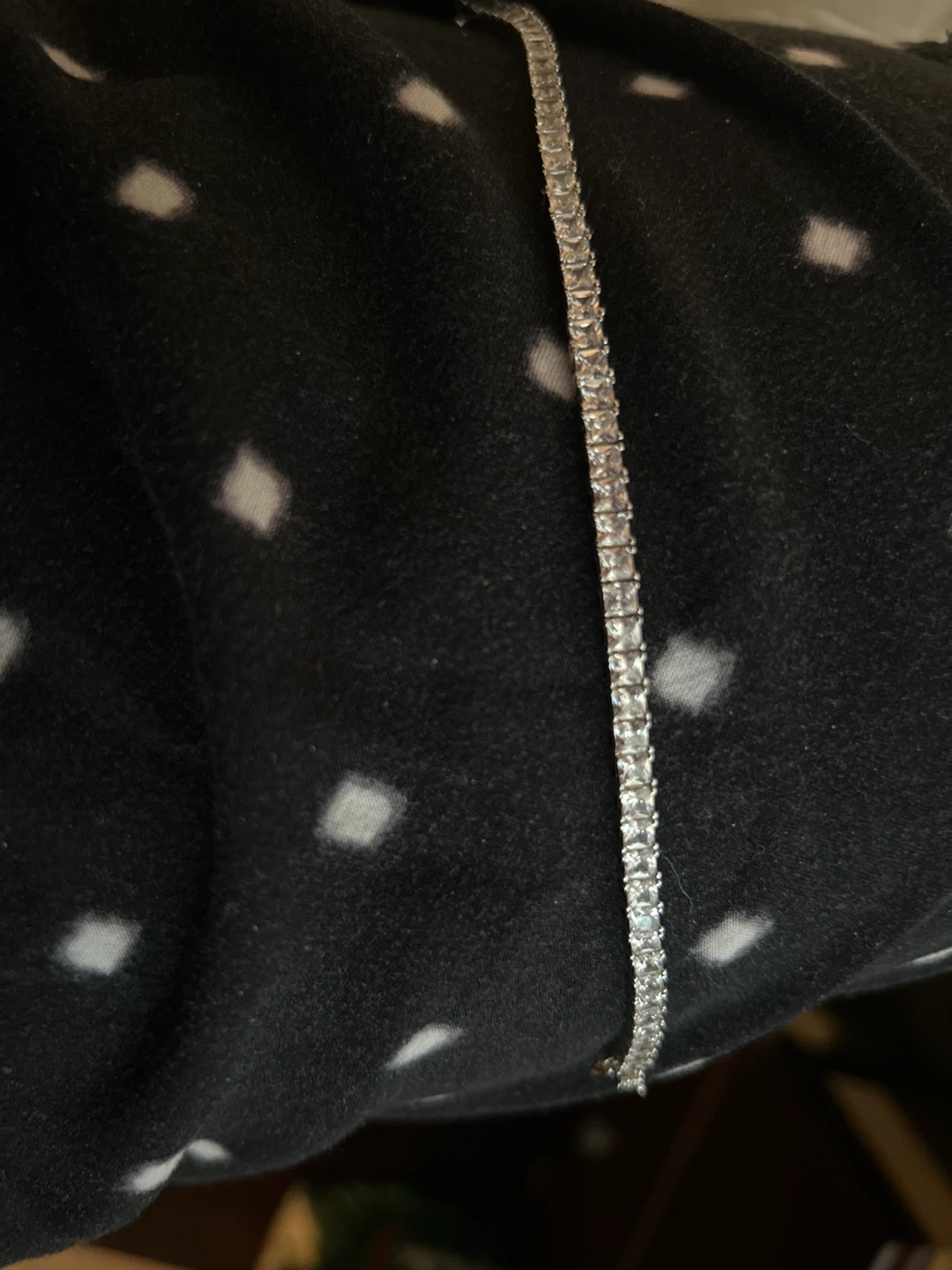 White Tennis Bracelet with Clear Stones - photo 3