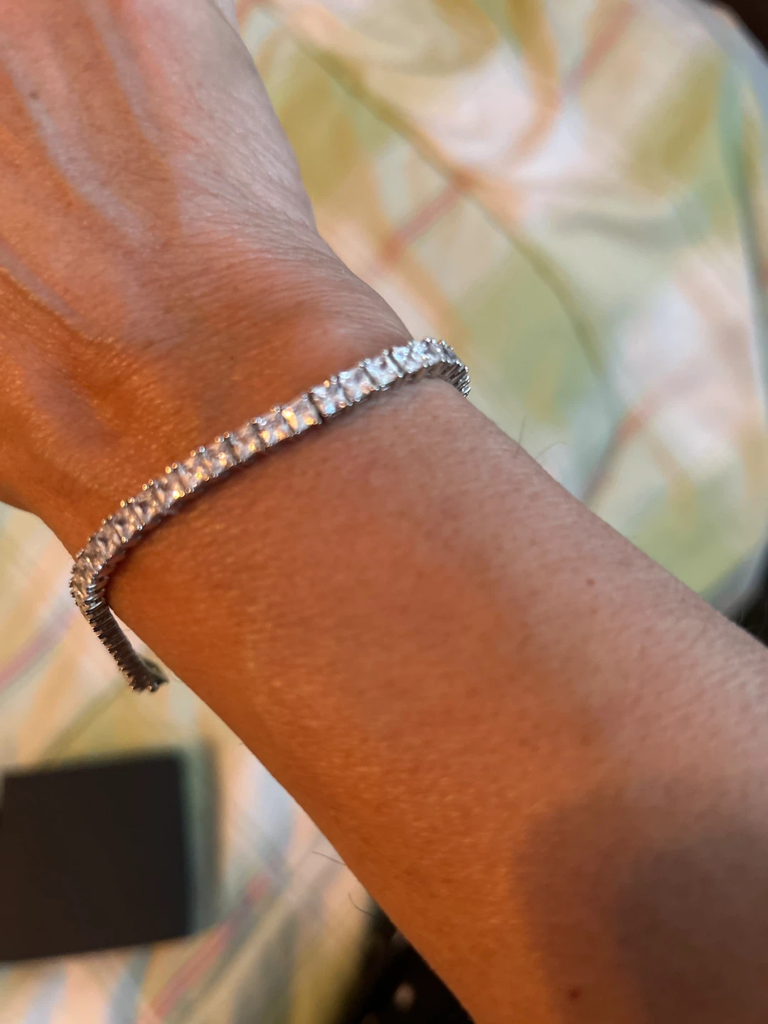 White Tennis Bracelet with Clear Stones - photo 2