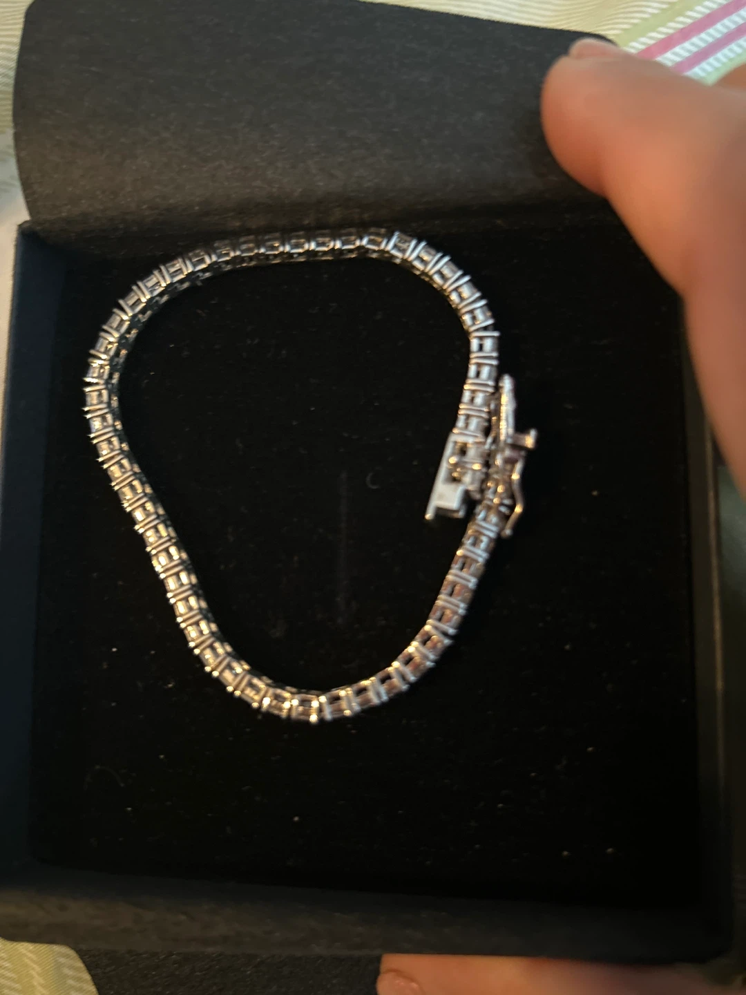 White Tennis Bracelet with Clear Stones - photo 4