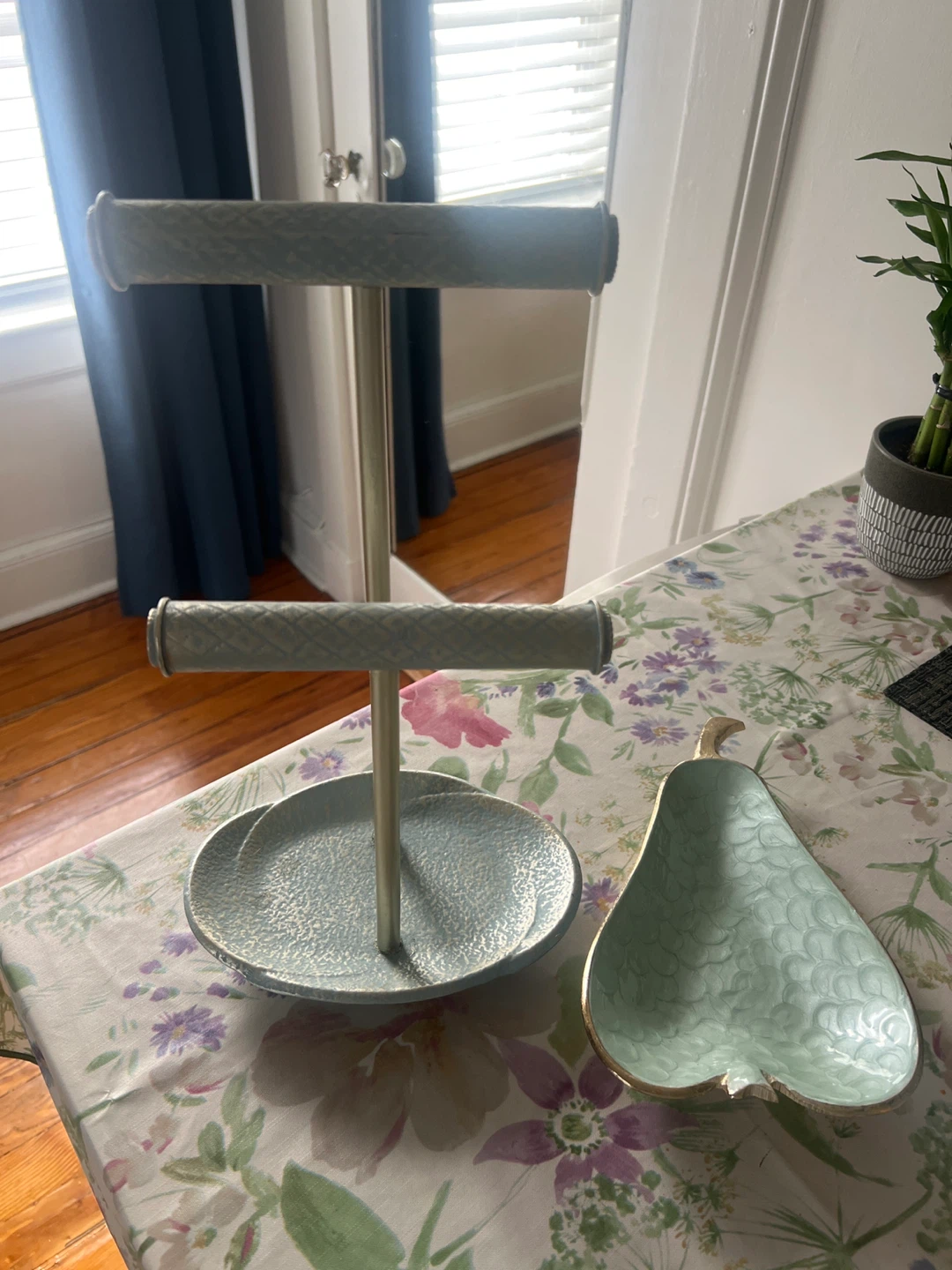 Pear Shaped Trinket Dish and Jewelry Stand