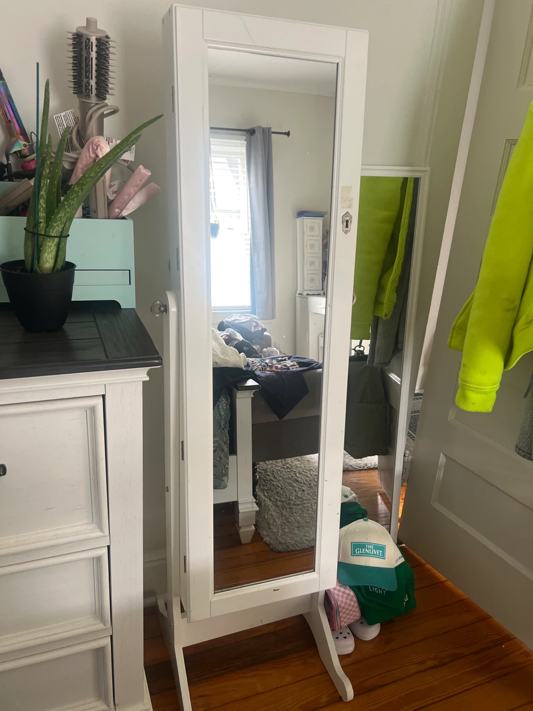 White Jewelry Armoire with Mirror