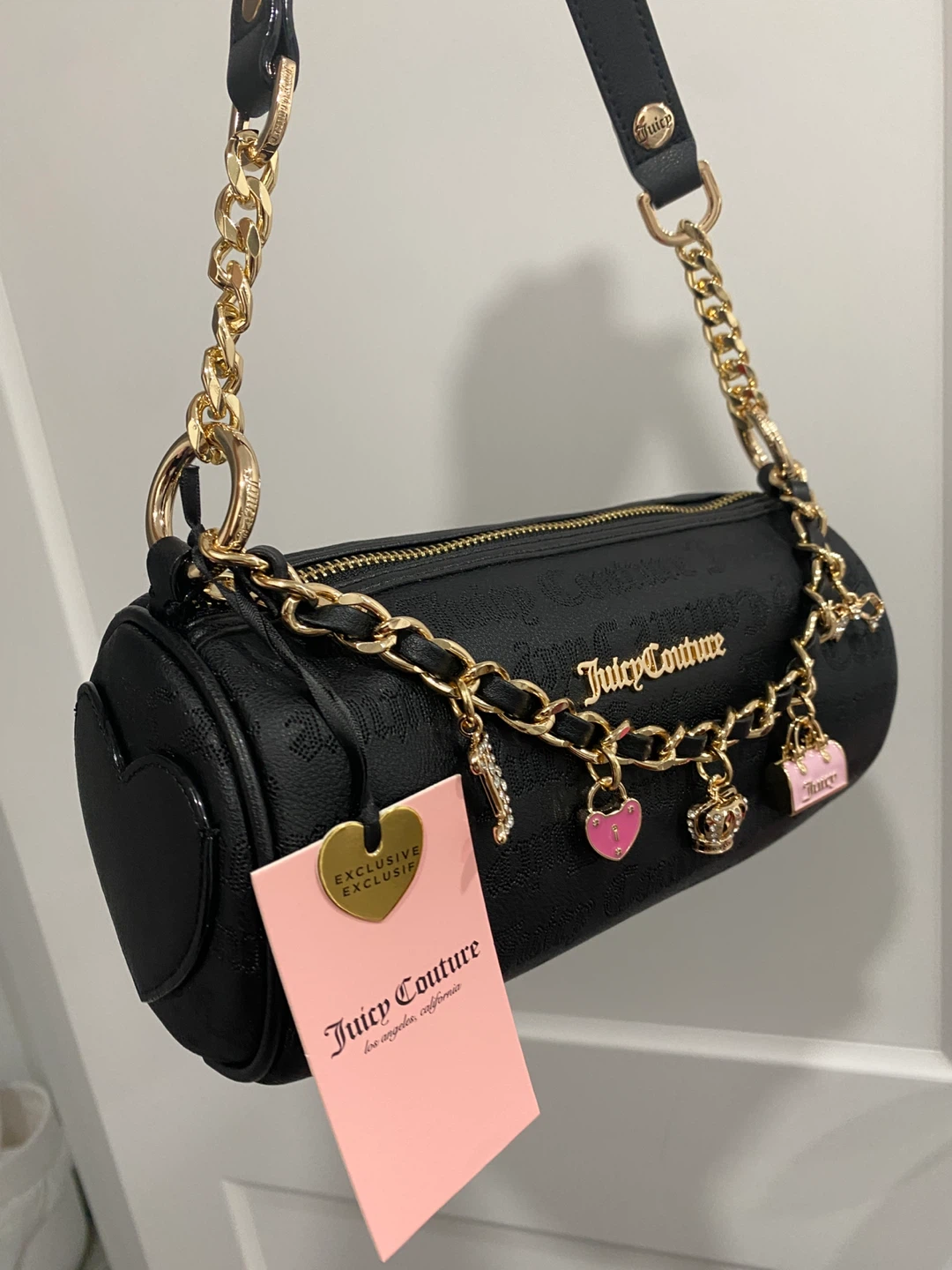 Juicy Couture Black Barrel shoulder Bag with Charms s - photo 2