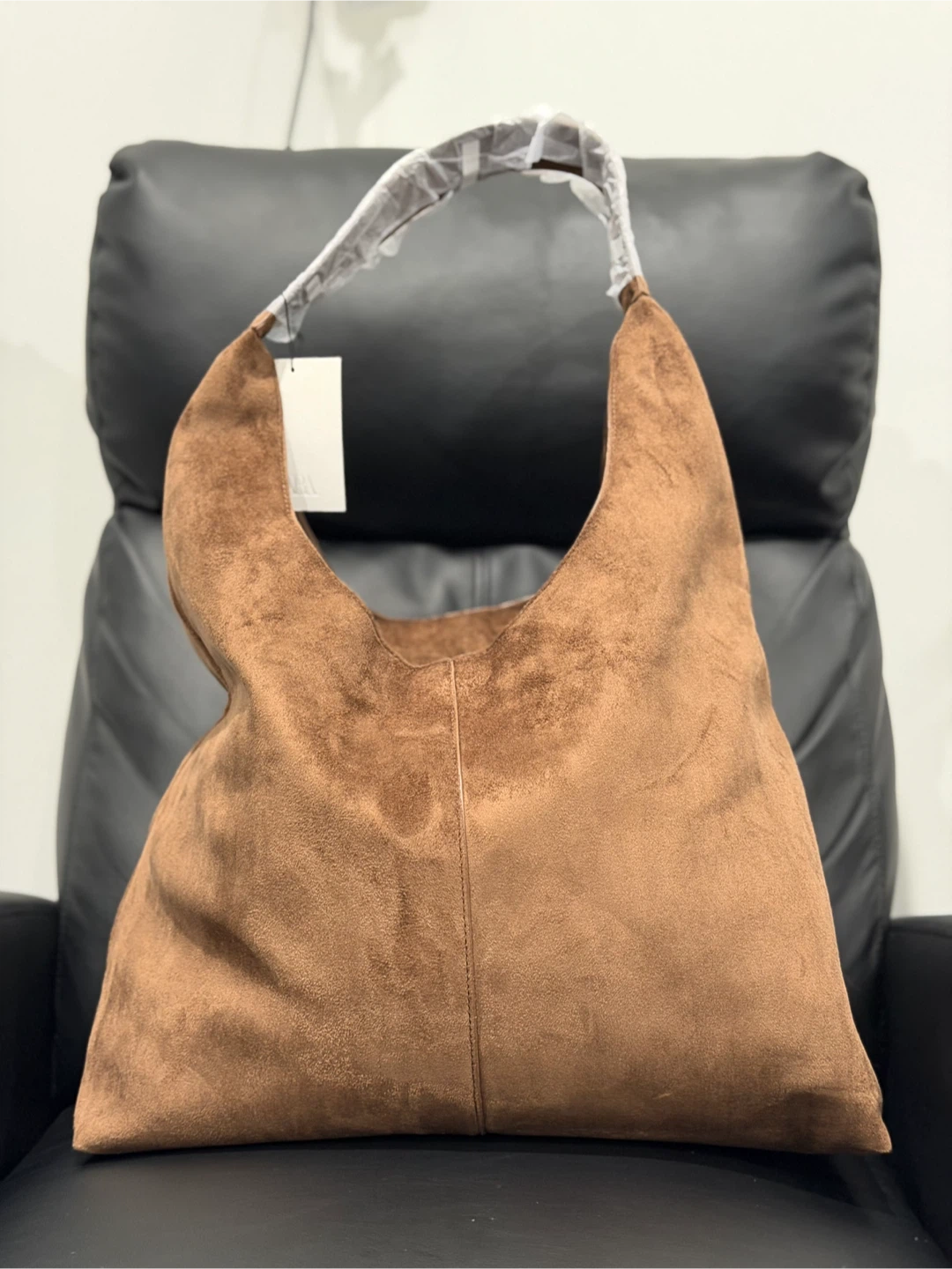 ZARA Brown Suede Hobo Bag - photo 3
