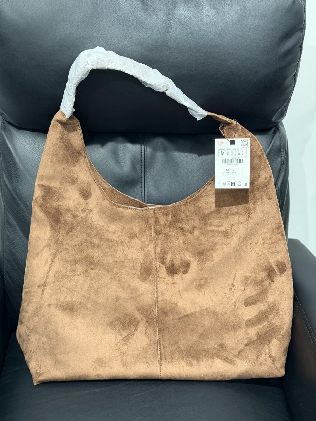 ZARA Brown Suede Hobo Bag - photo 2