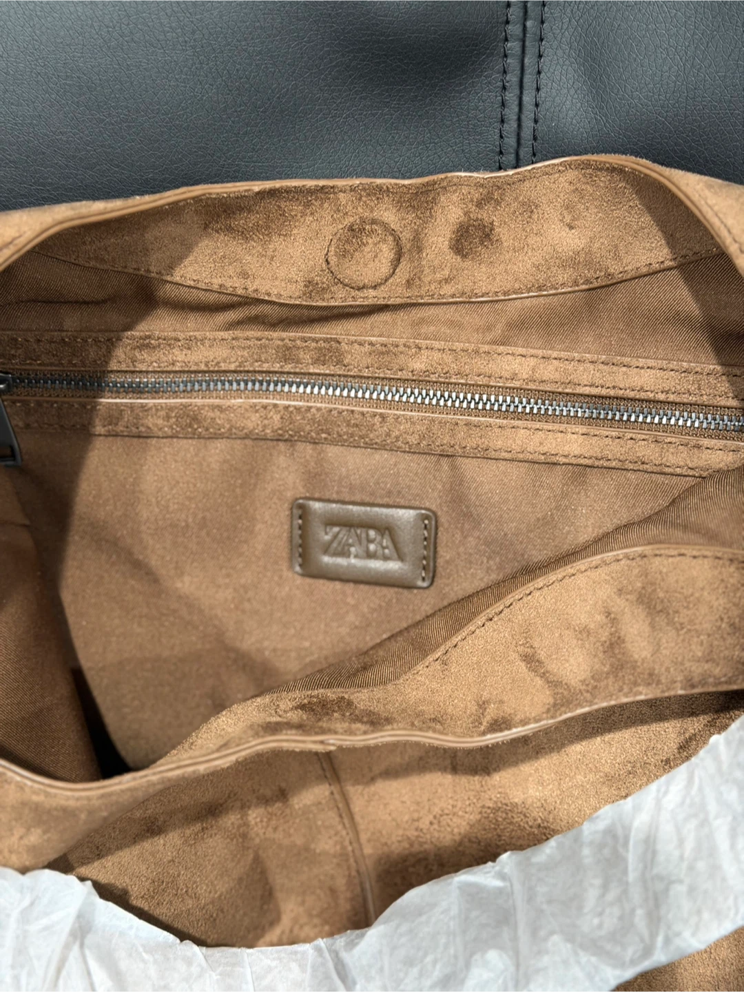 ZARA Brown Suede Hobo Bag - photo 5