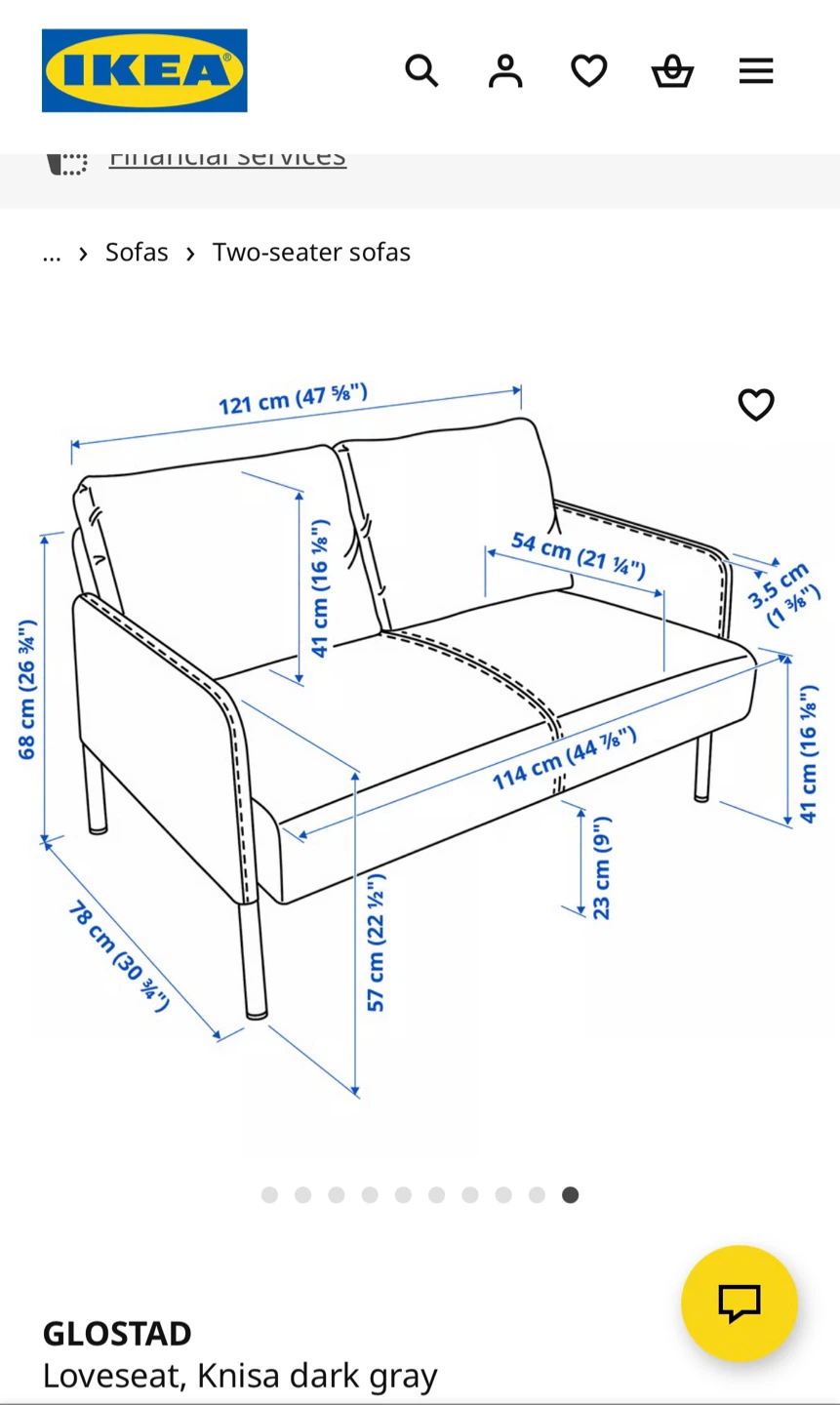 IKEA GLOSTAD Loveseat - Knisa dark gray - photo 3