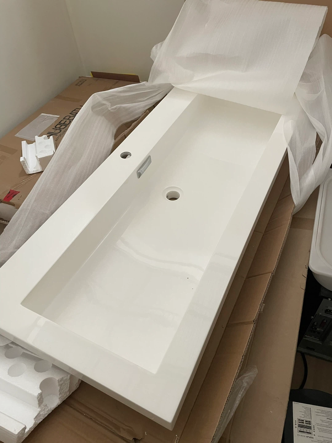White Rectangular Bathroom Sink