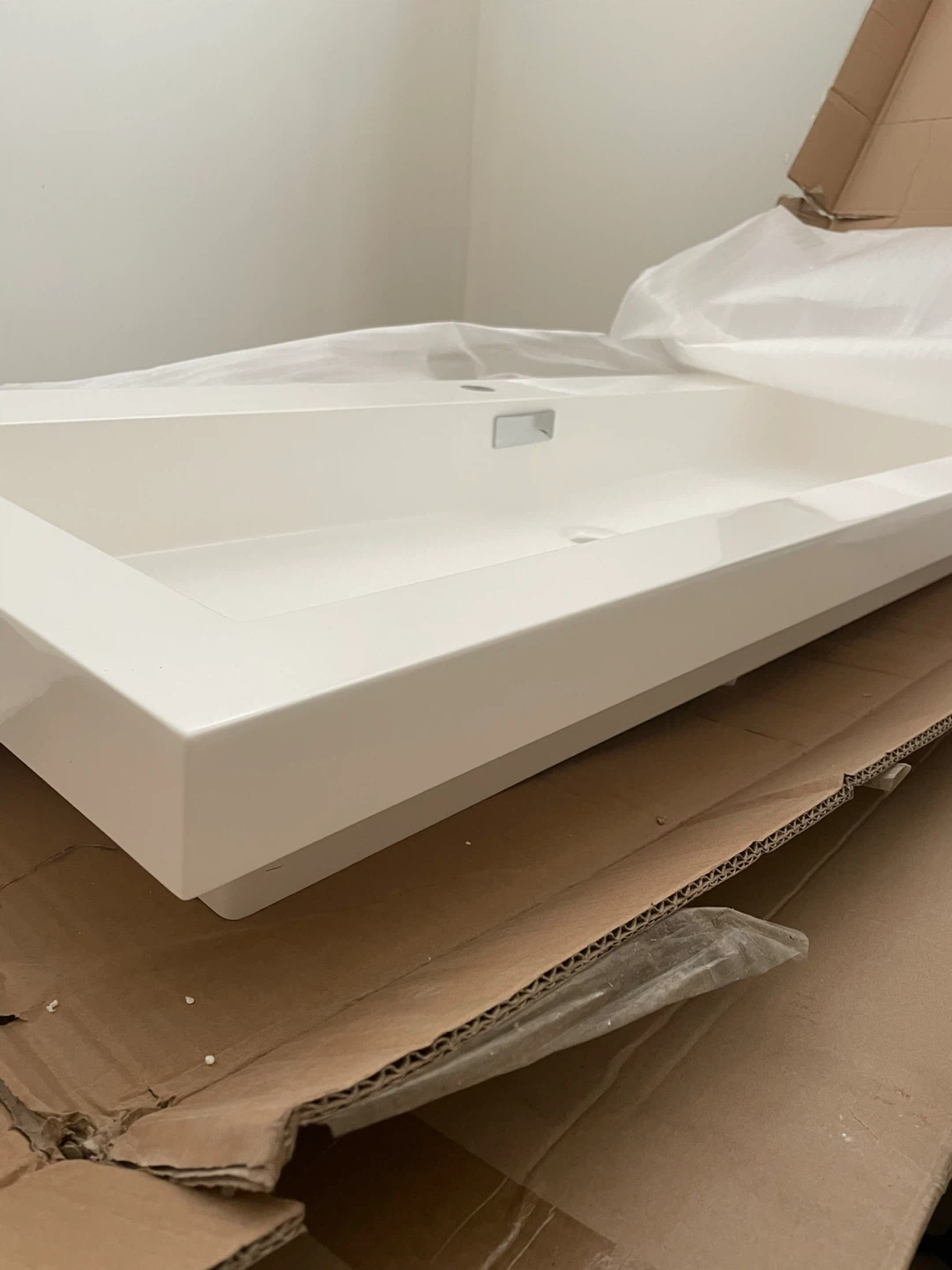 White Rectangular Bathroom Sink - photo 2