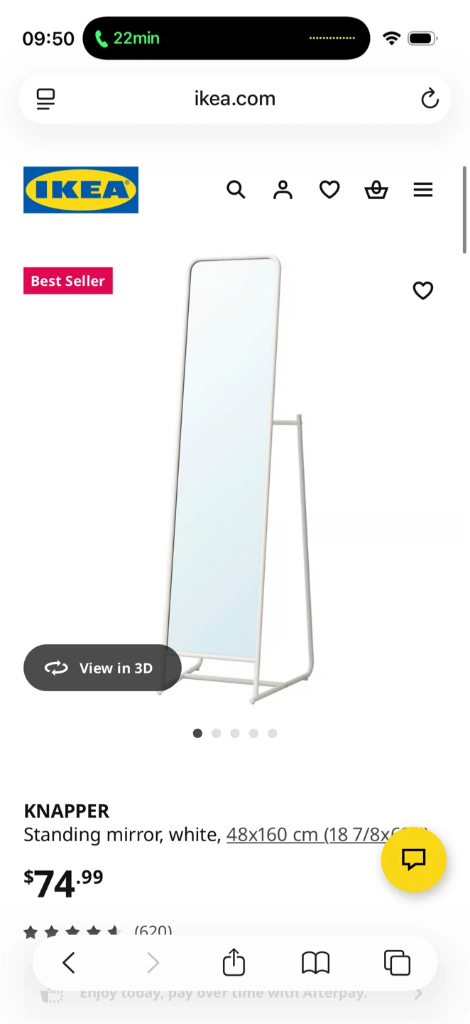 IKEA KNAPPER Standing Mirror - White - photo 2