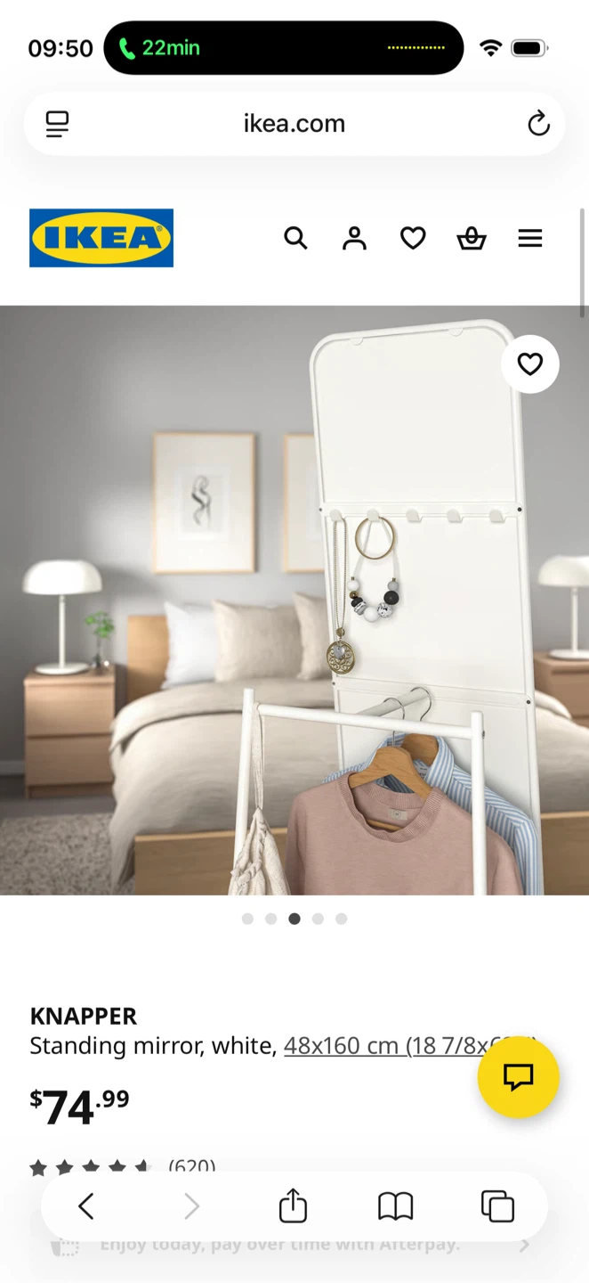 IKEA KNAPPER Standing Mirror - White - photo 4