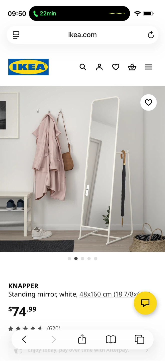IKEA KNAPPER Standing Mirror - White - photo 3