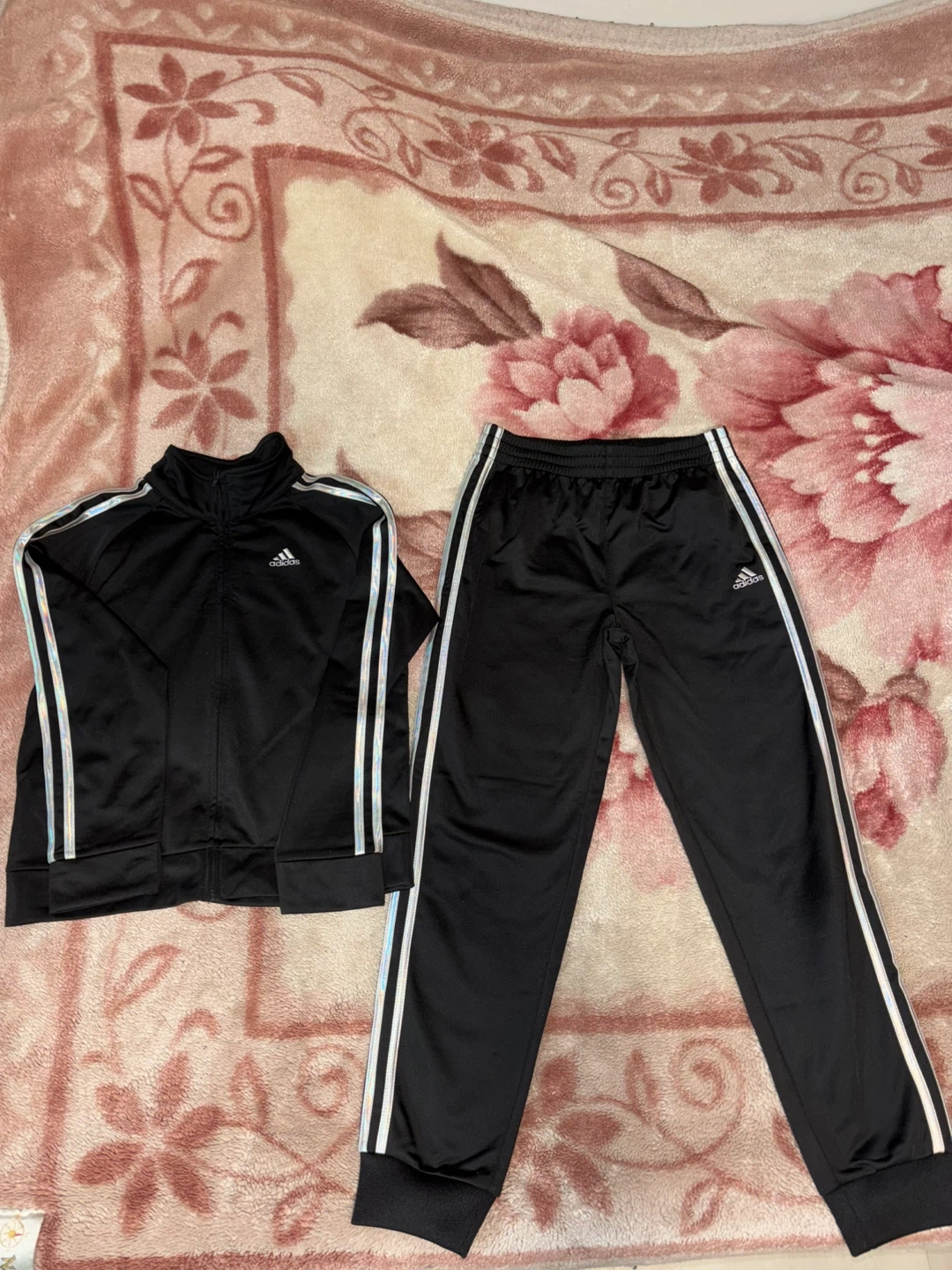 Adidas Black Tracksuit Set - Size M Kids 10/12