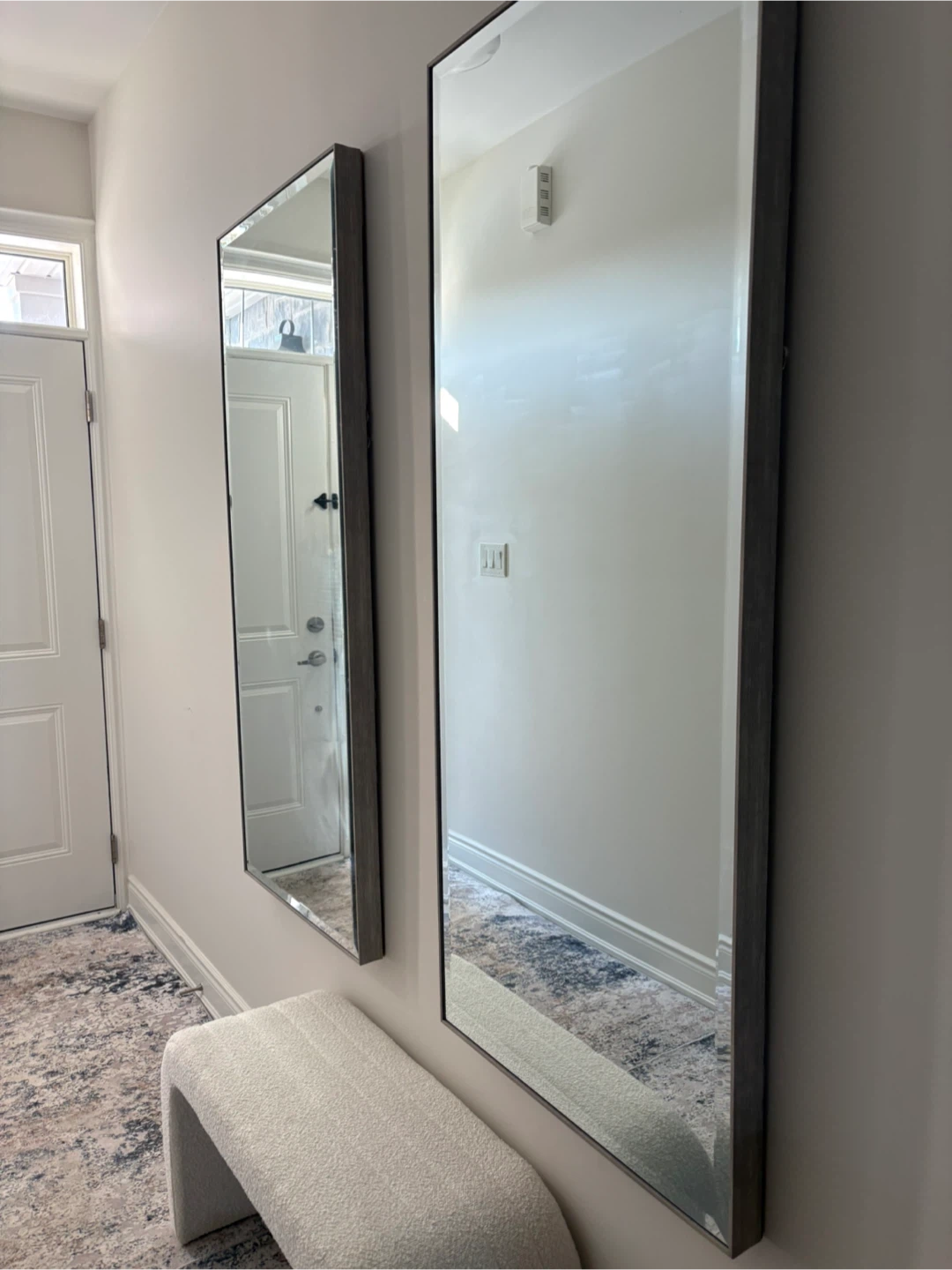 Tall Rectangular Wall Mirror with Grey Frame - photo 3