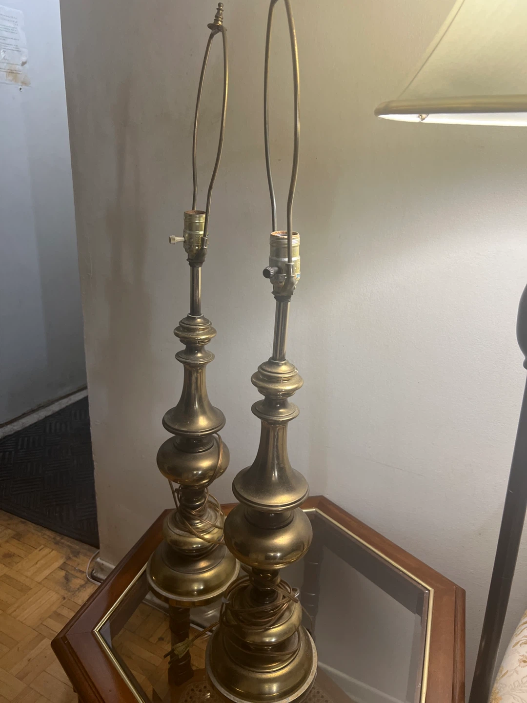Pair of Vintage Brass Table Lamps - photo 2