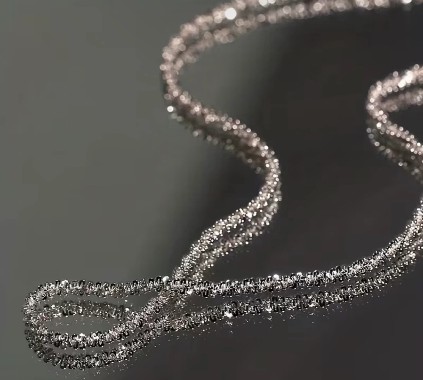 Silver925 diamond dust-look Chain Necklace