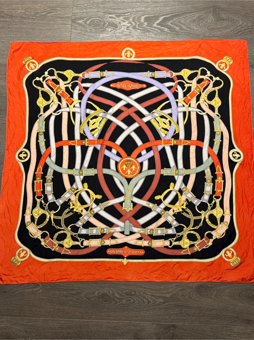 Hermès Paris Silk Scarf - "Cavalcadour" rare