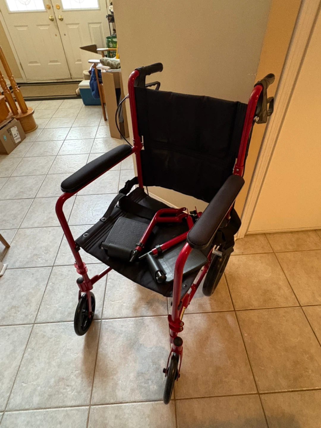 Drive Medical Red Transport Wheelchair