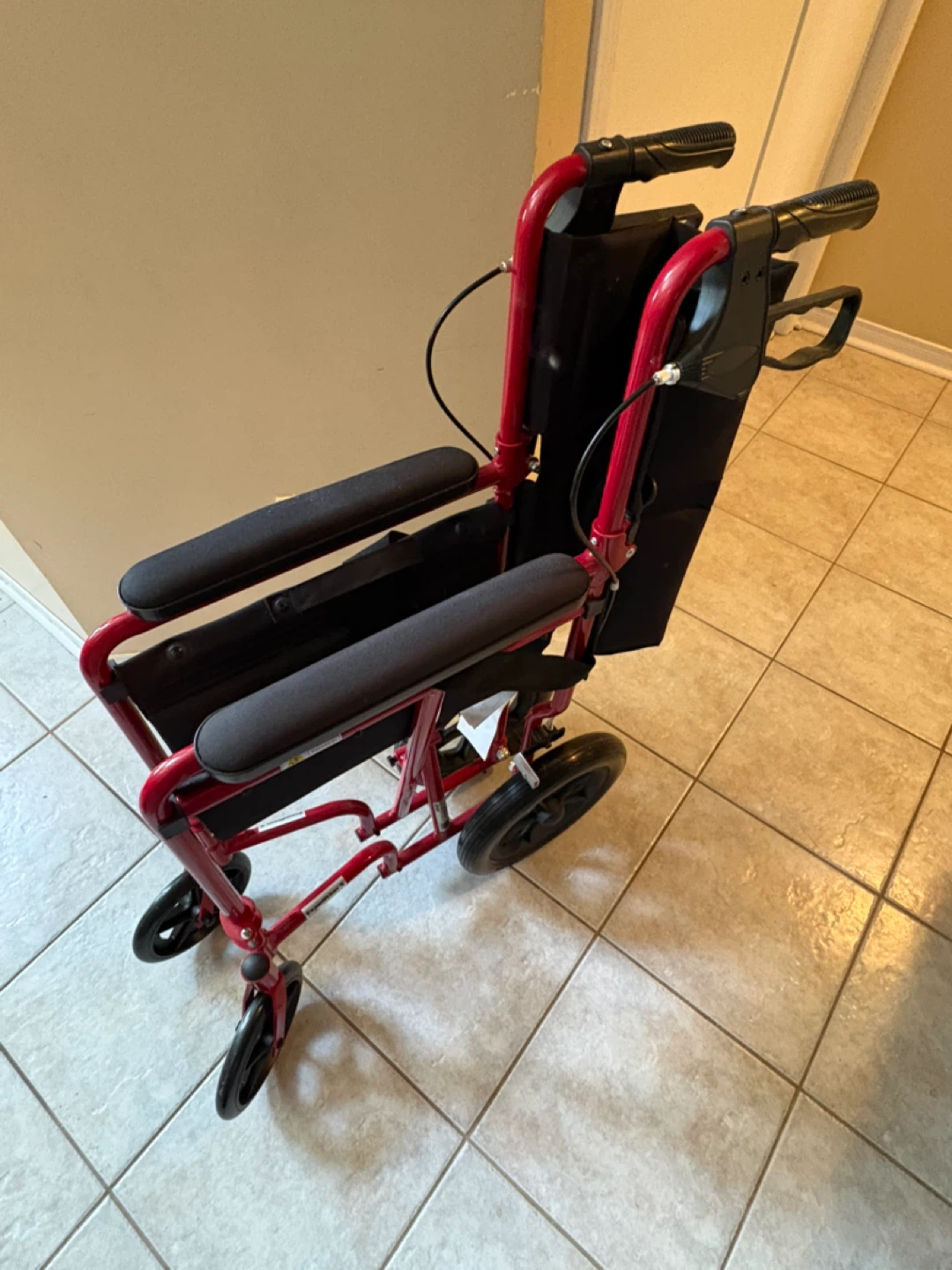 Drive Medical Red Transport Wheelchair - photo 3