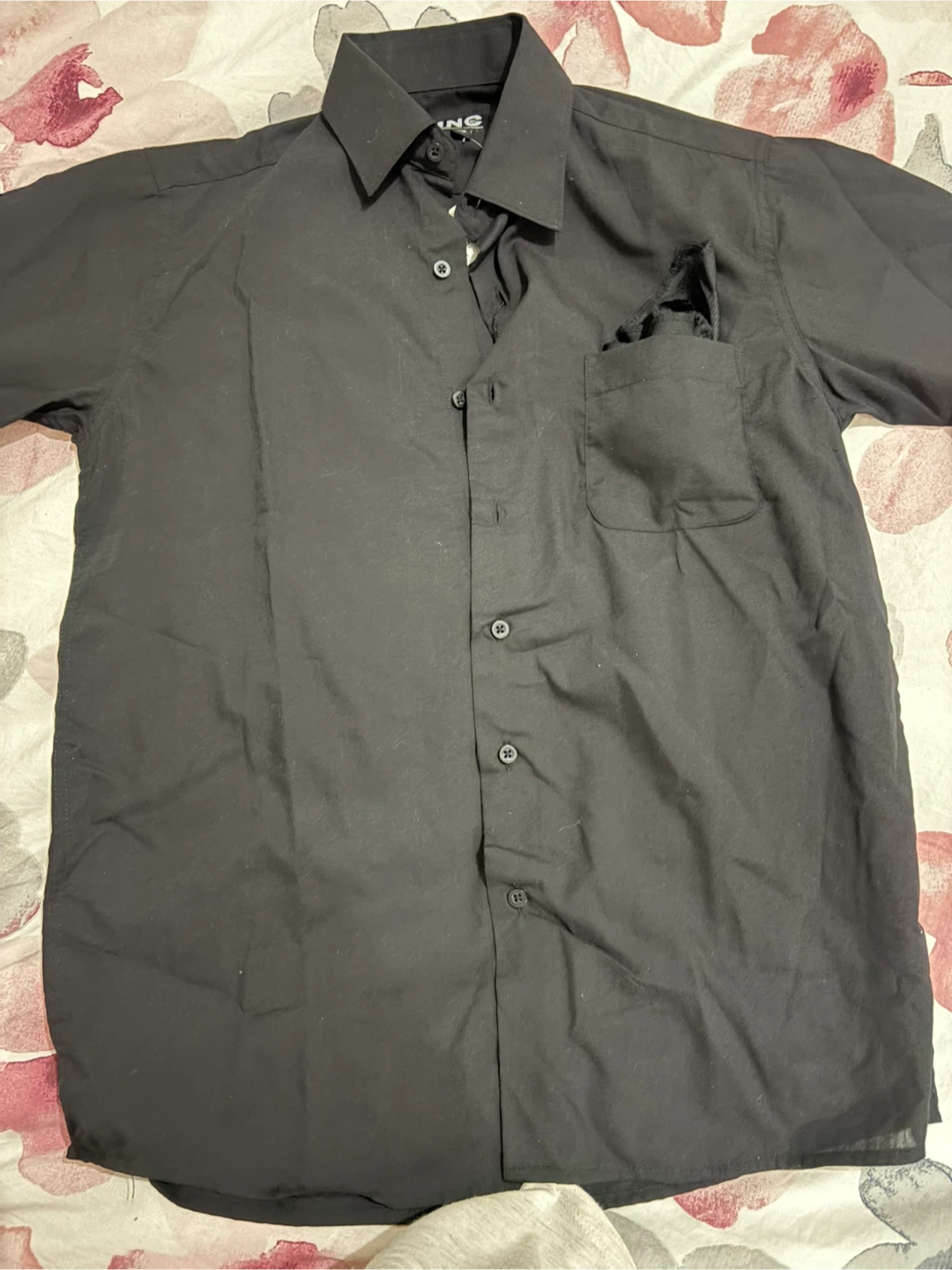 Childrens Black Button-Up long sleeve 7/8