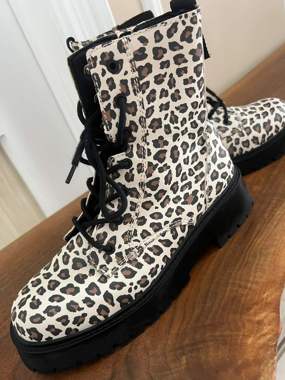 ZARA Leopard Print Combat Boots Size 38 - photo 2