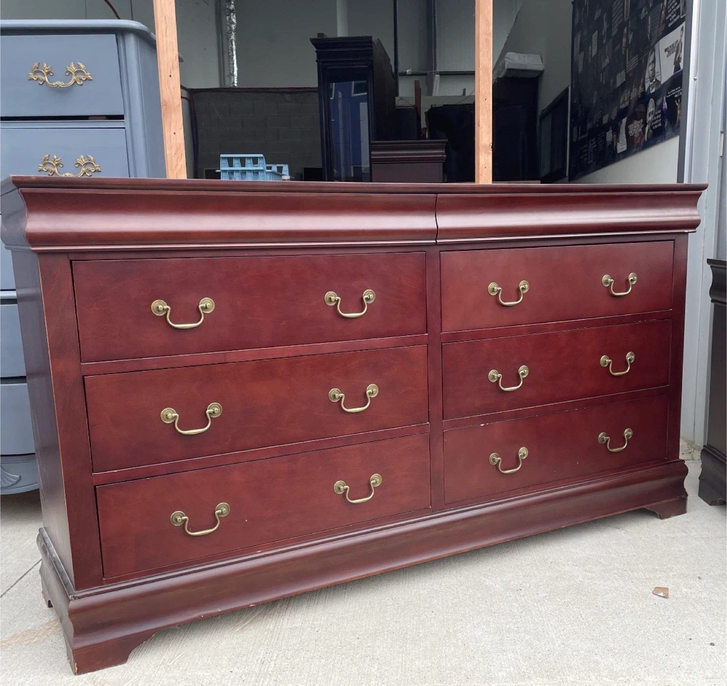 Cherry Wood Dresser with Mirror - photo 2