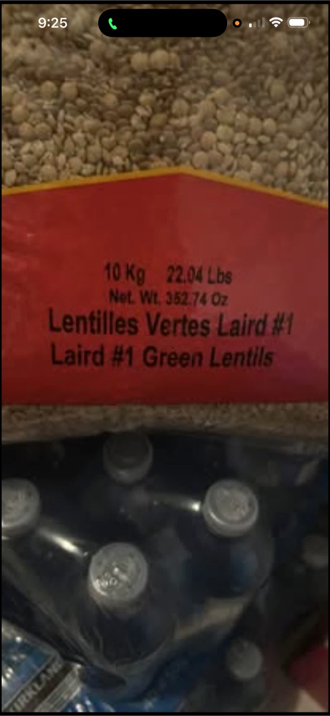 Clic Laird #1 Green Lentils 10 Kg - photo 2