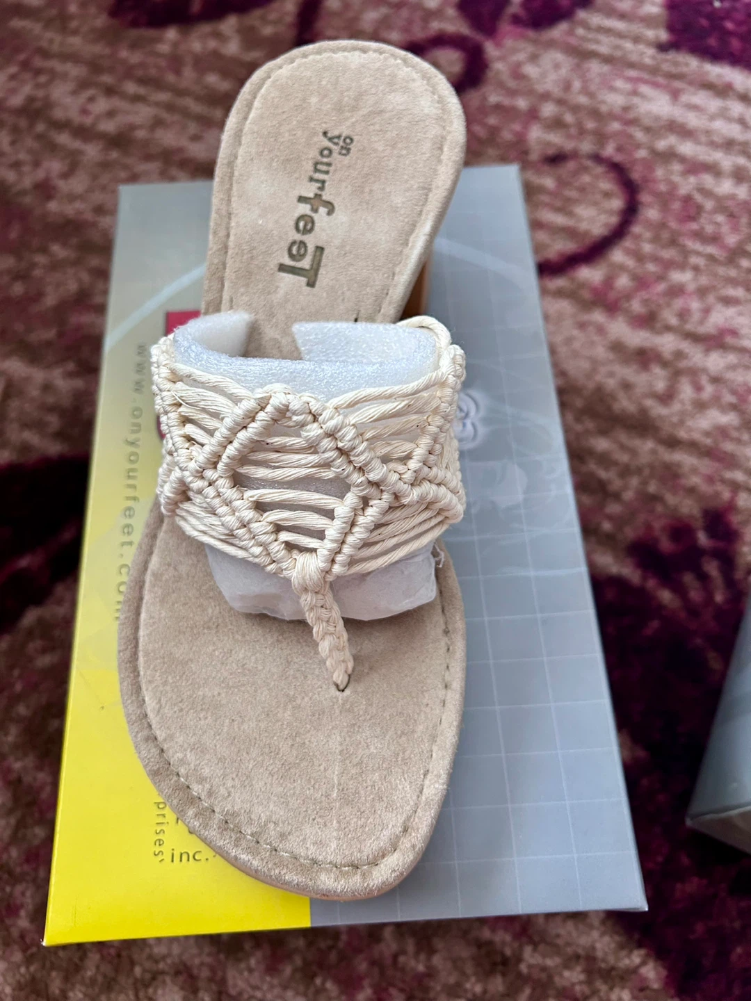 Brand new Yourfeet Women's Macrame Thong Sandals Size 7M