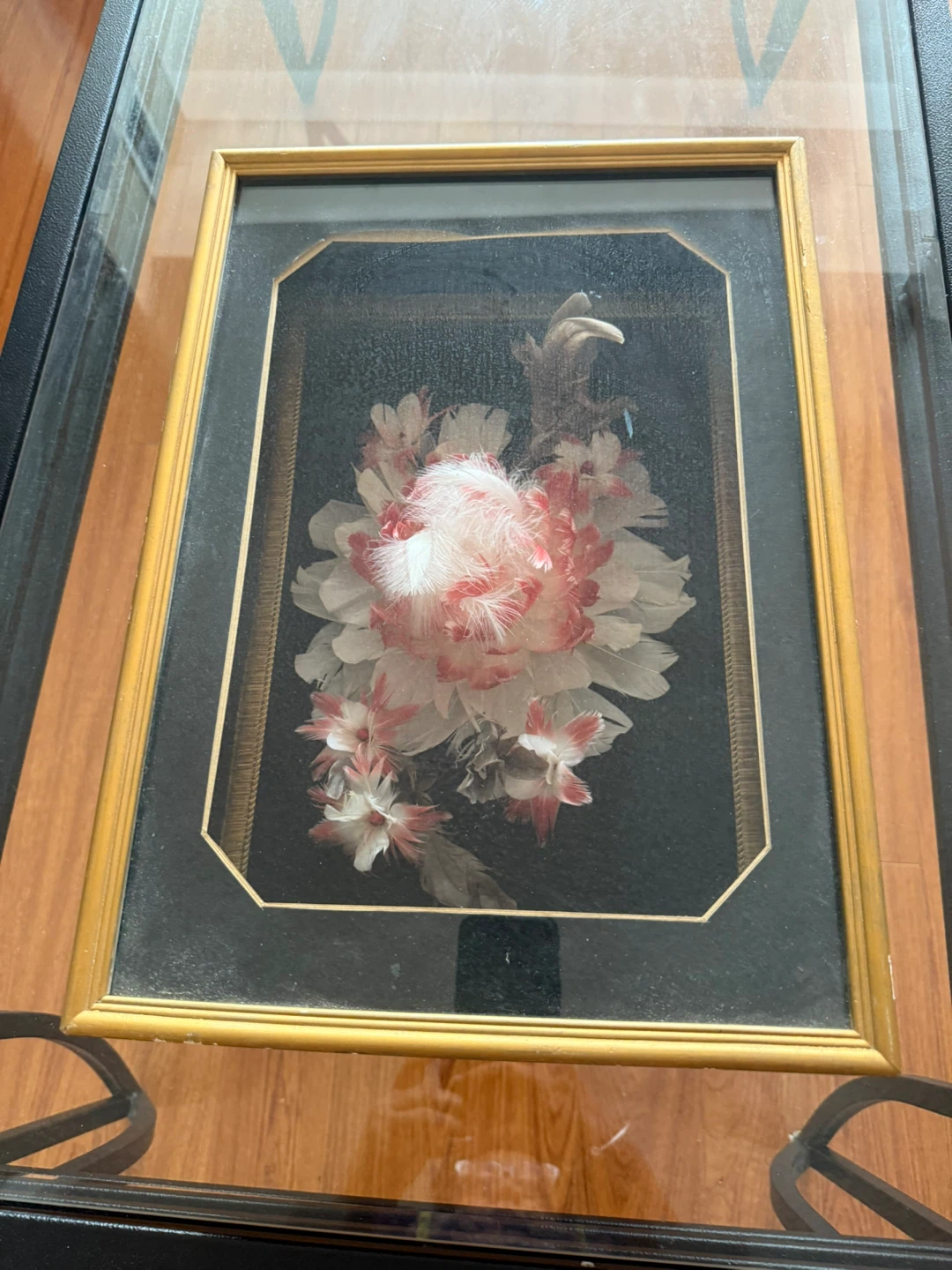 Framed Feather Flower Art - photo 2