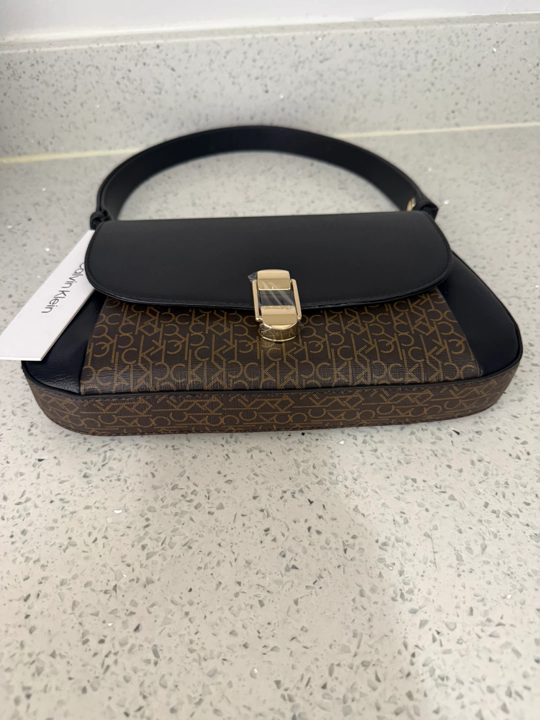 Calvin Klein Black & Brown Monogram Shoulder Bag - photo 5