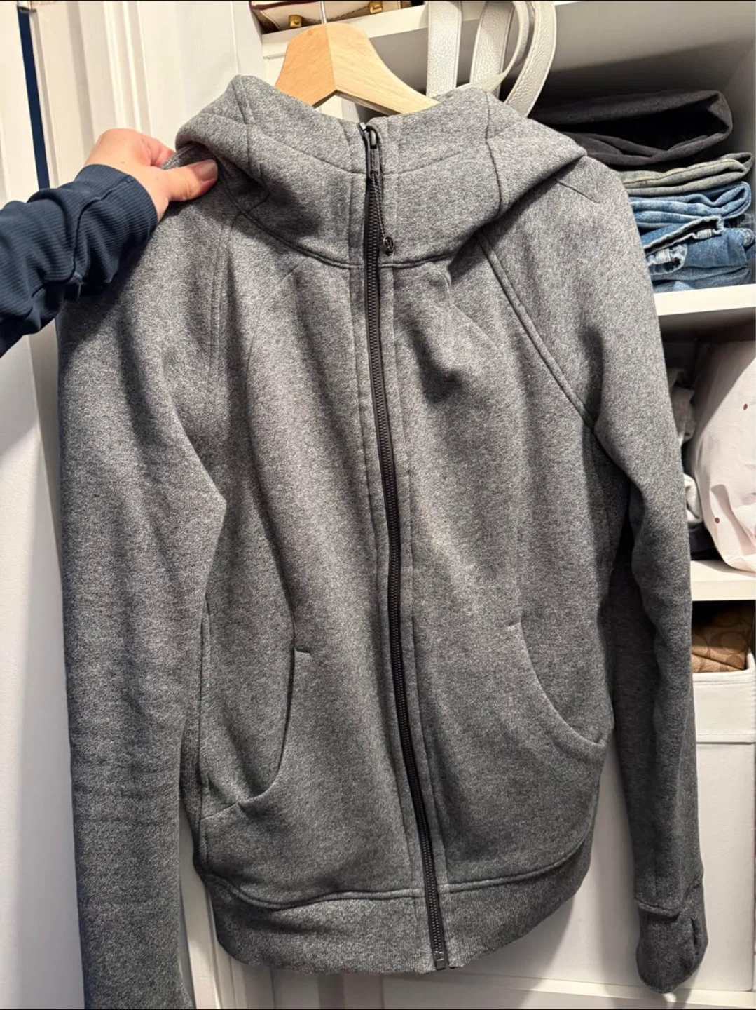Lululemon Grey Full Zip Scuba Hoodie Jacket Size 8