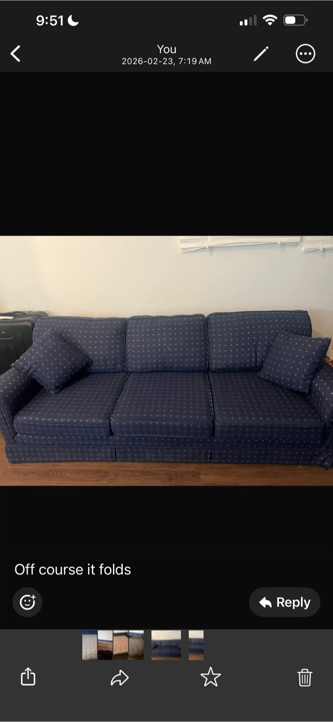 Blue Sofa Bed with Mattress -Dismantled-