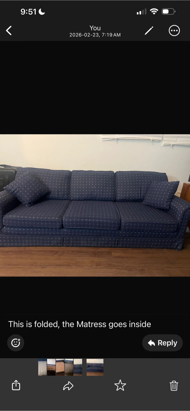 Blue Sofa Bed with Mattress -Dismantled- - photo 2