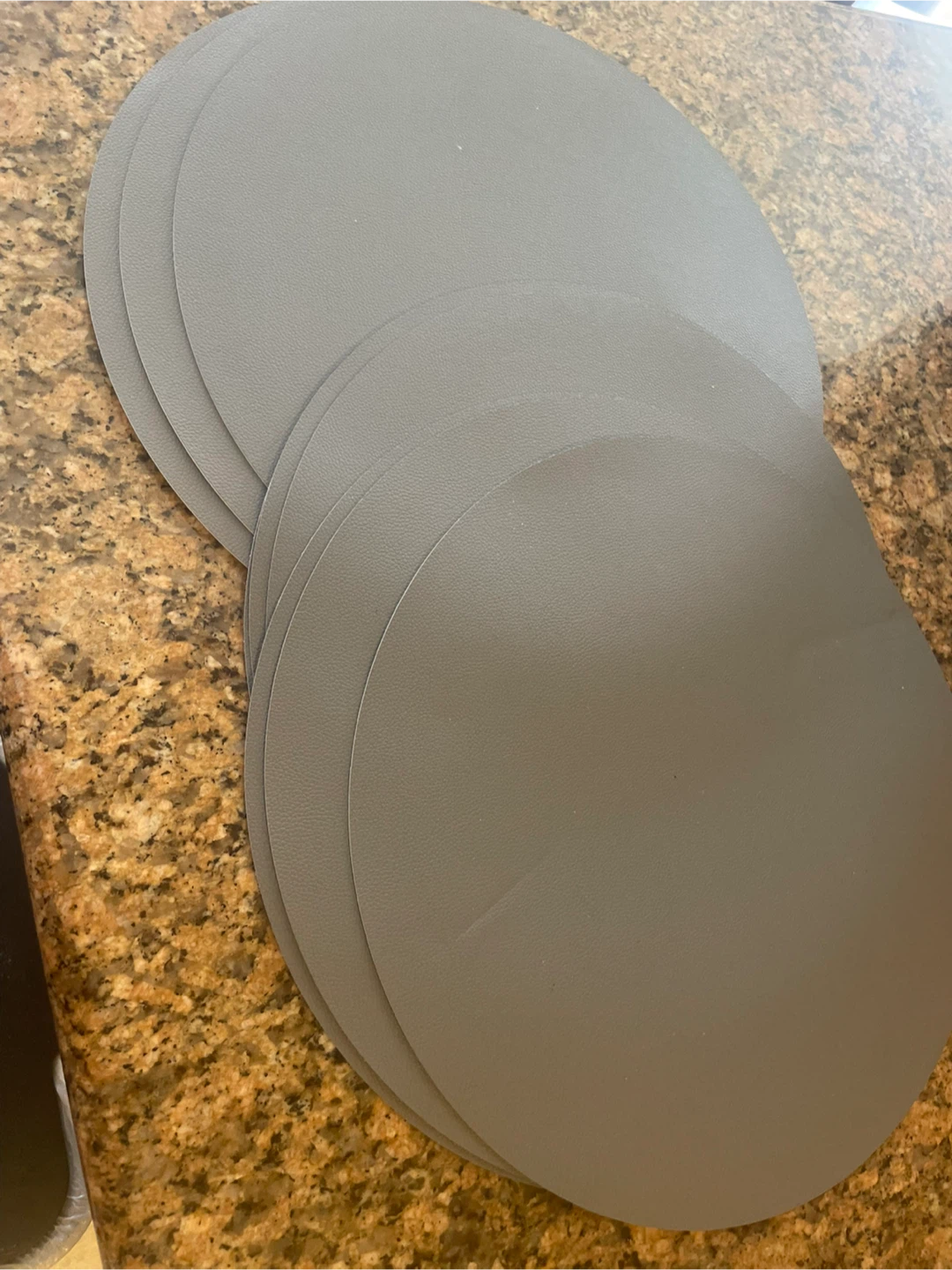 Set of 12 Round Grey Placemats