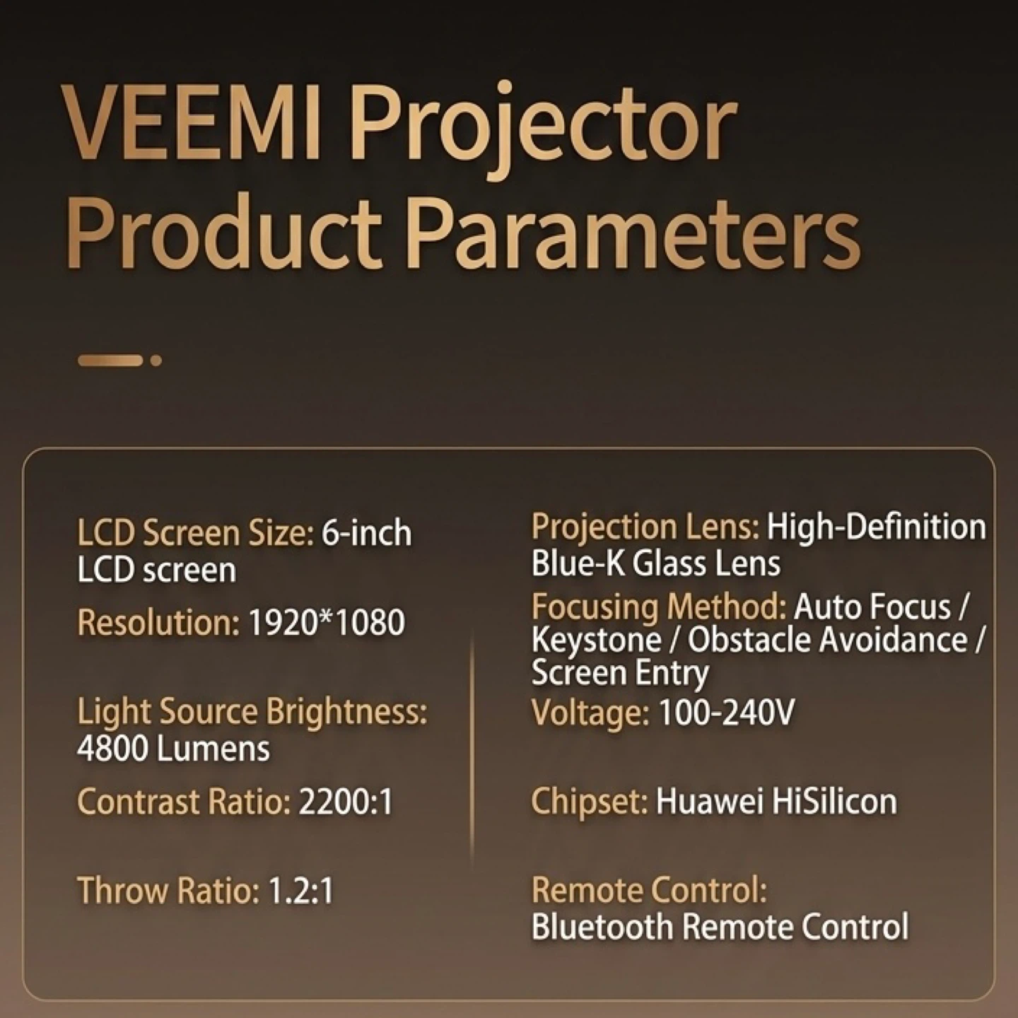 VEEMI Projector with Bluetooth Remote Control - photo 3