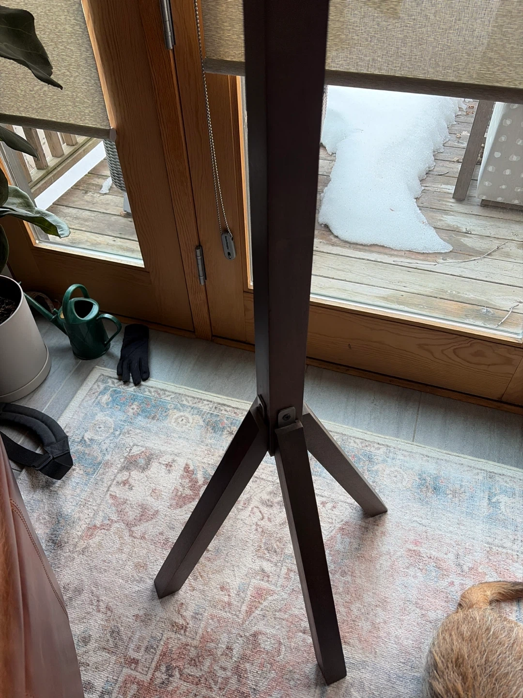 Crate and Barrel Wooden Coat Rack with Metal Hooks - photo 3