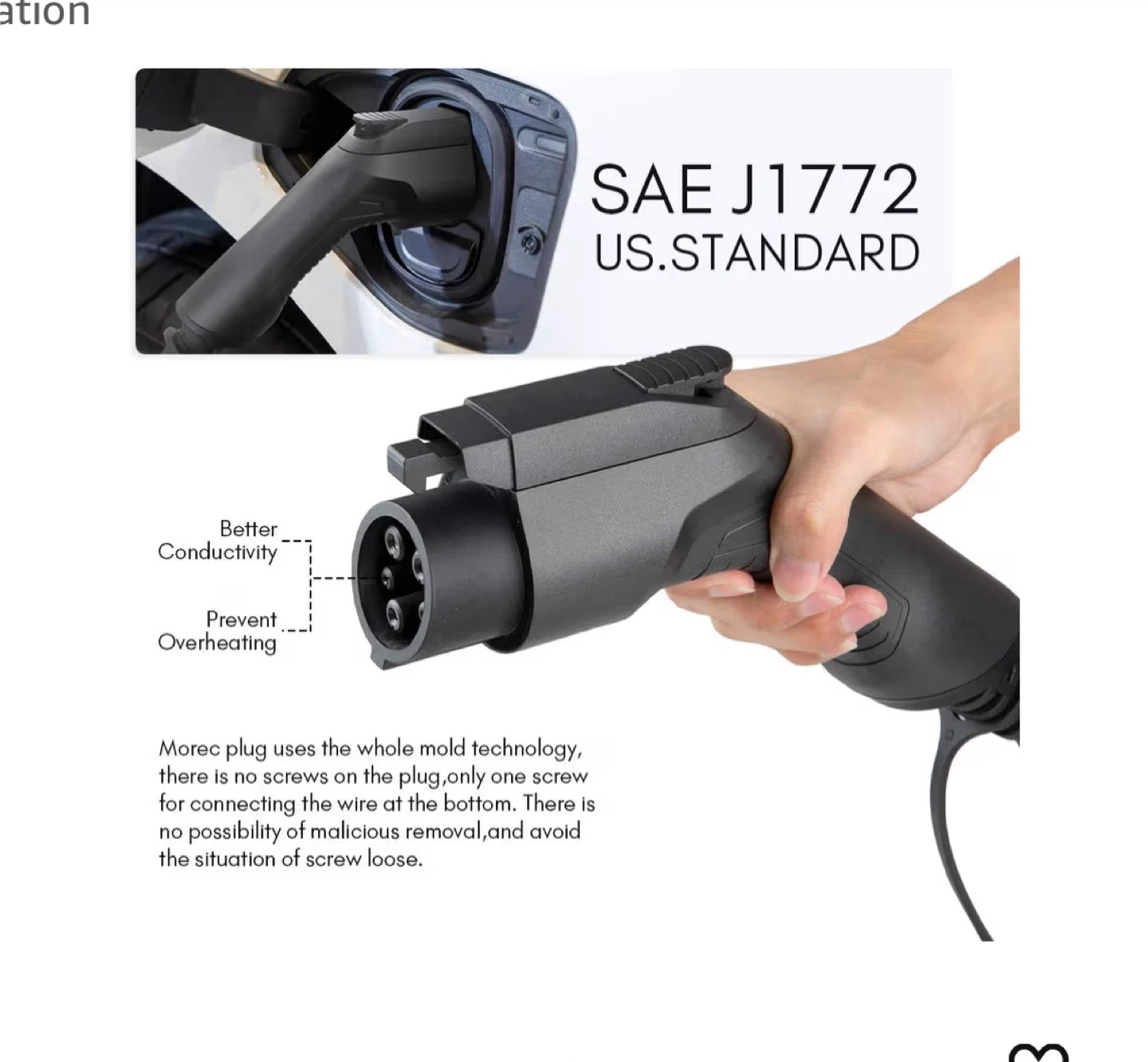 EV Charger Level1 15A 110V 20ft SAE J1772 Charging Station EV12 - photo 4