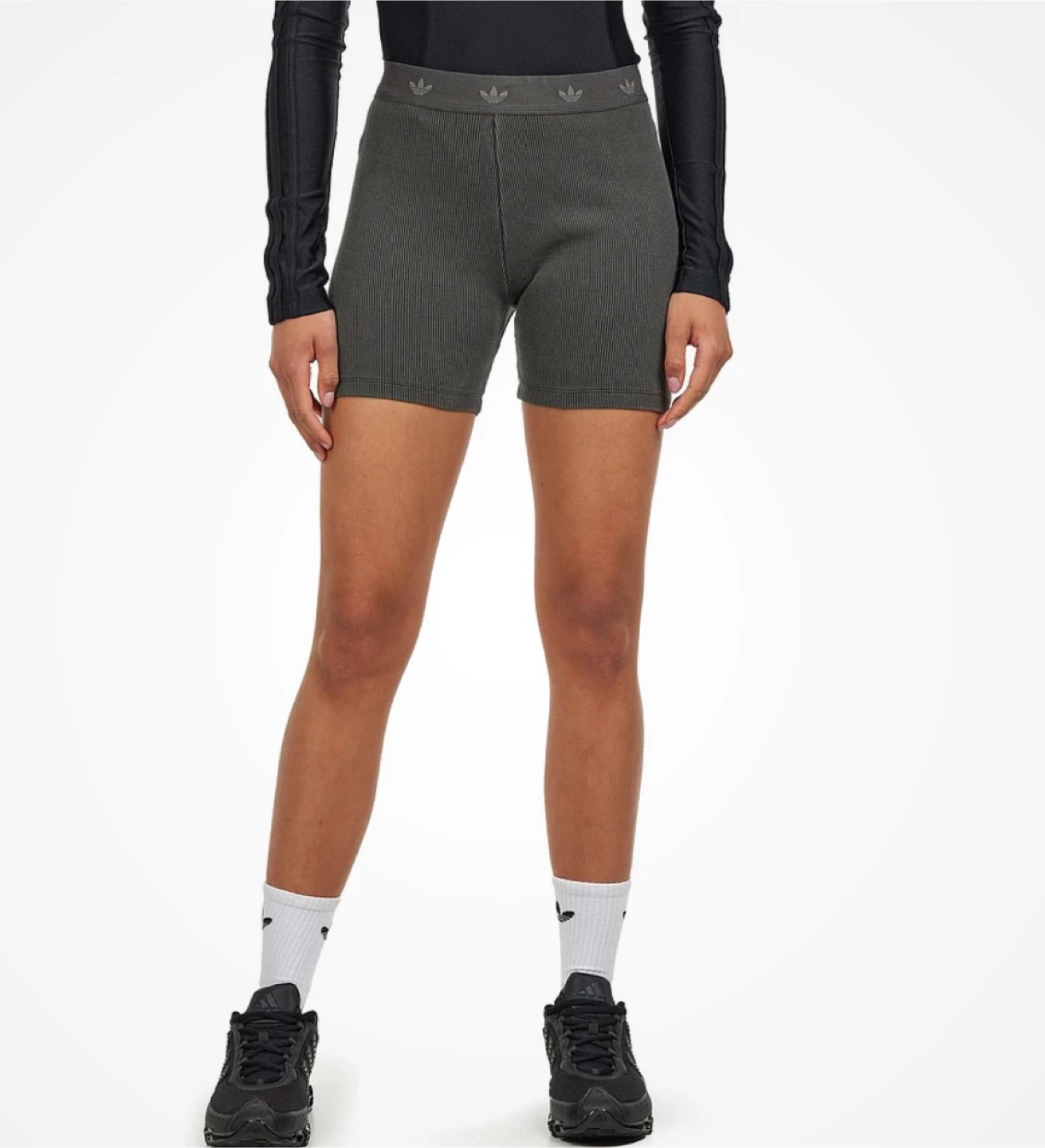 Adidas Originals Ribbed Bike Shorts Grey - photo 3